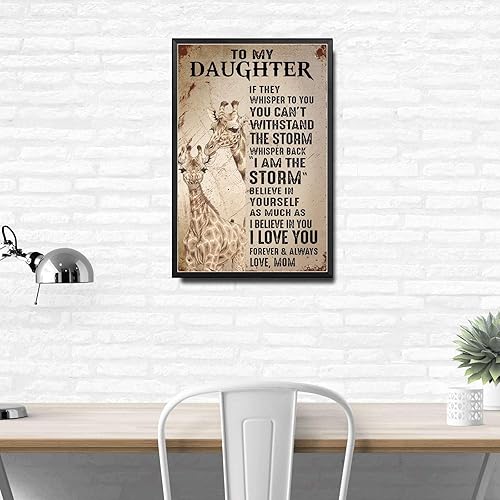 Miniatura 10 de Letrero de metal con texto en inglés To My Dauhter I Want You to Believe Deep in Your Heart That You are Capable of Achieving Anything, arte de