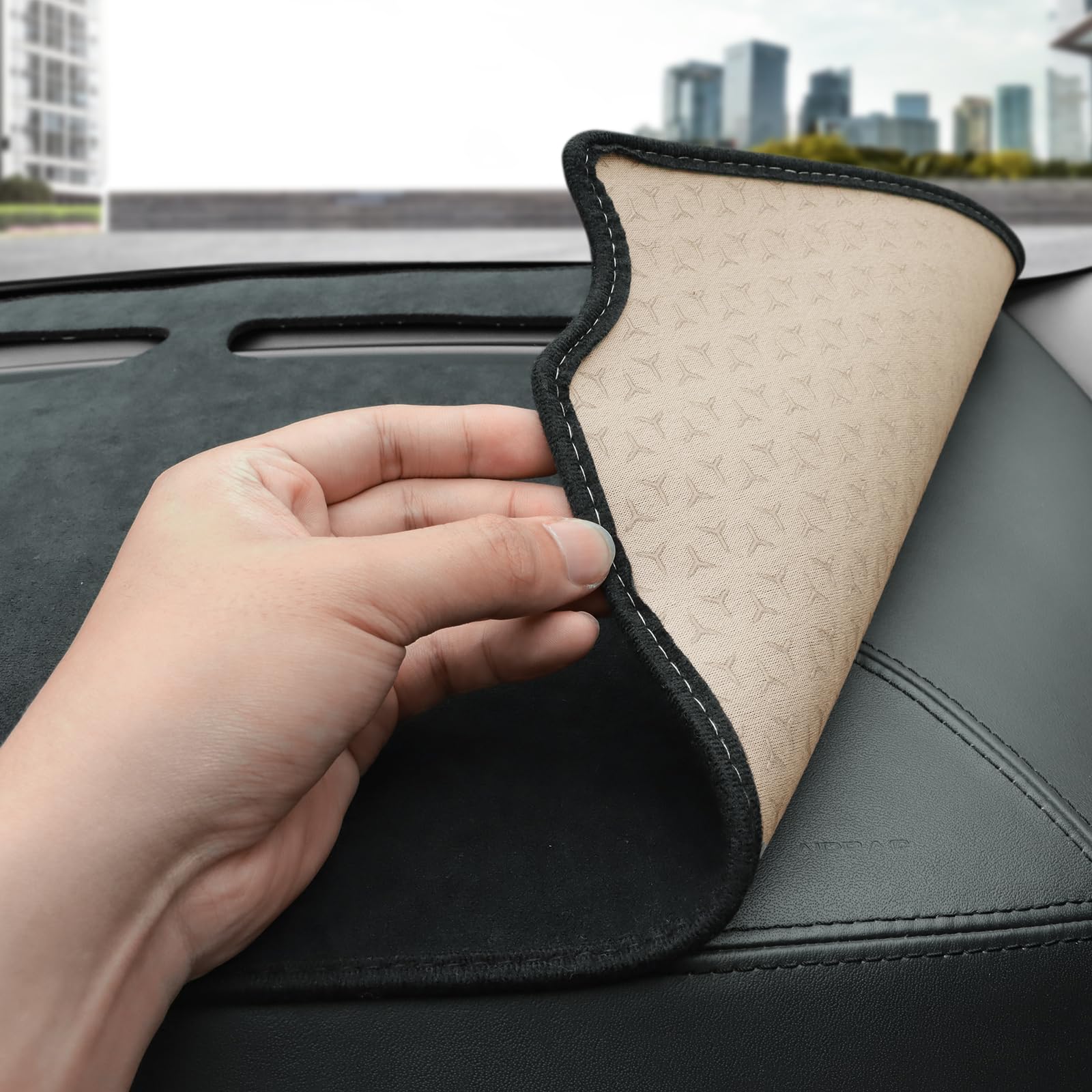 KUNGKIC Compatible with Fiat 500 2008-2023 Flanella Auto Cover Cruscotto Matte Dashboard Cover Auto Interno Parasole Dashboard Protezione Luce Opaco Protezione Della Luce Accessories