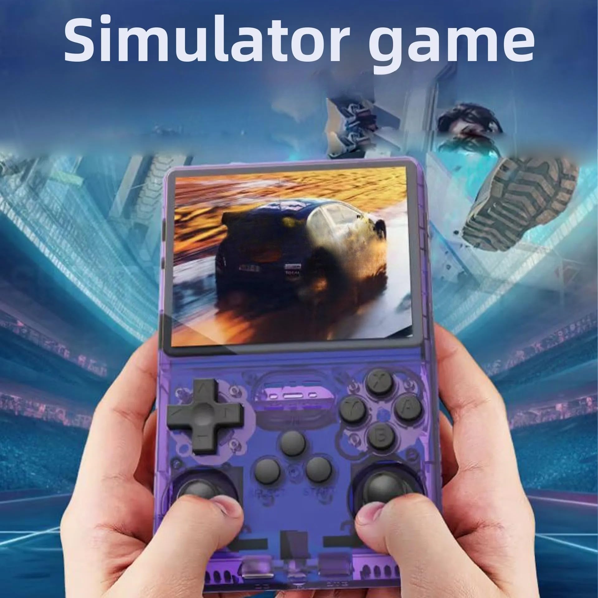 R40S PRO - Reproductor de videojuegos retro portátil, pantalla IPS de 3.5 pulgadas, tarjeta TF de 128 GB, batería recargable de 3800 mAh, compatible con juegos retro multiformato