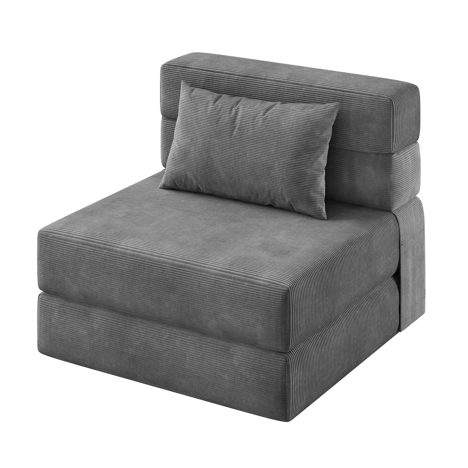 Garvee 4-in-1 Folding Sofa Bed & Chair Bed - Convertible Sleeper, Fold Out Loveseat Sofa Couch with Pillow, Tufted Floor Lounge for Living Room,