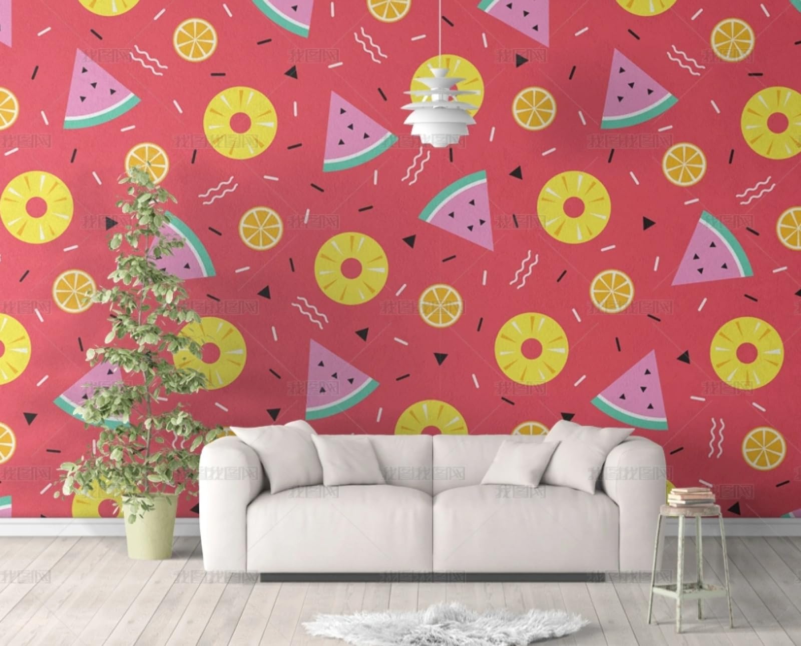 Papier peint autocollant pastèque adhésif meuble vinyle 45x600cm