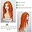 Fencca Orange Wig Long Curly Wigs for Women Heat Synthetic Wave Curly Wig Deep Curly Free Part Puffy Wigs for Daily Party Costume Wig