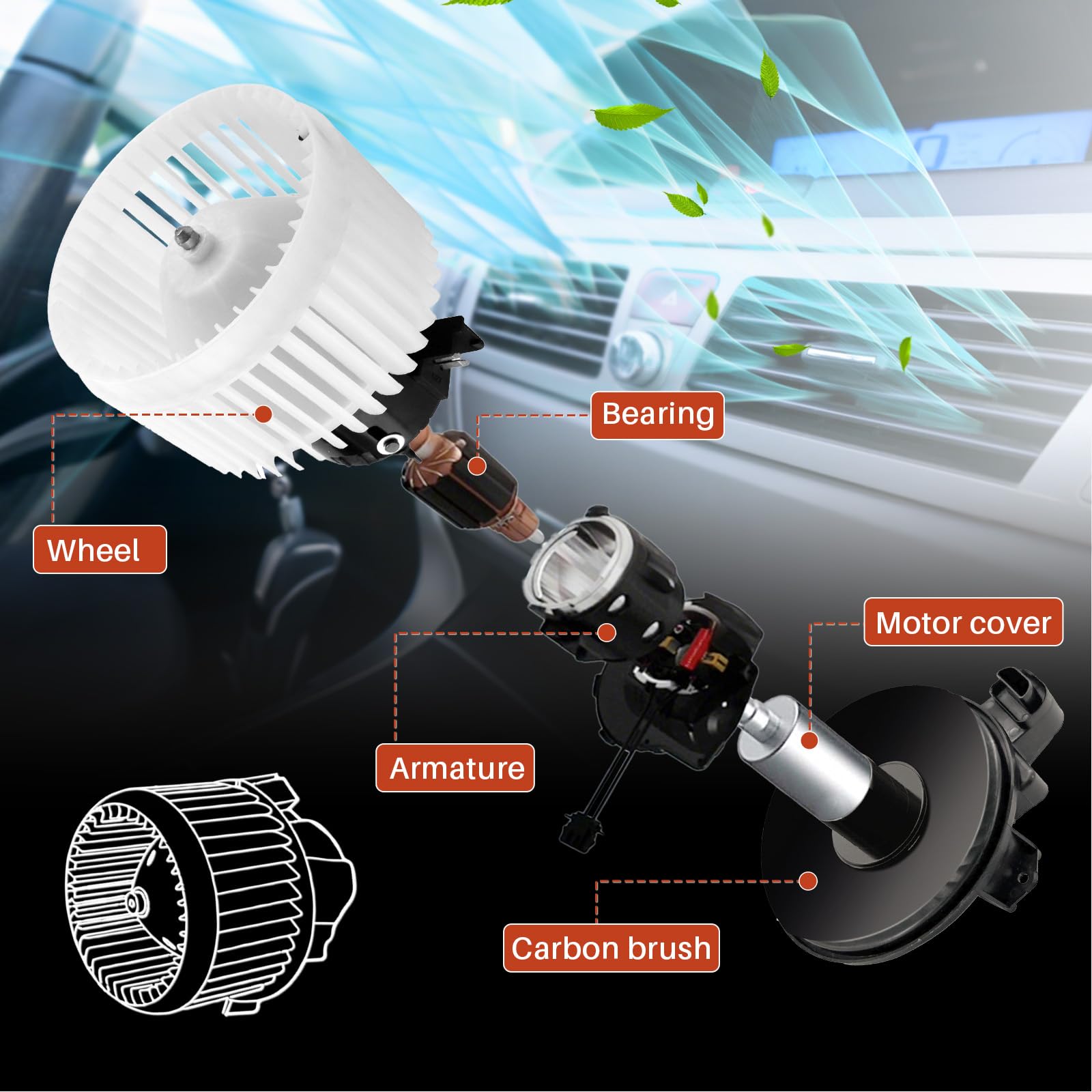 Motor de Ventilador de CA con Jaula de Ventilador, fácil instalación, bajo Ruido, sustituye a S700212, 2311772