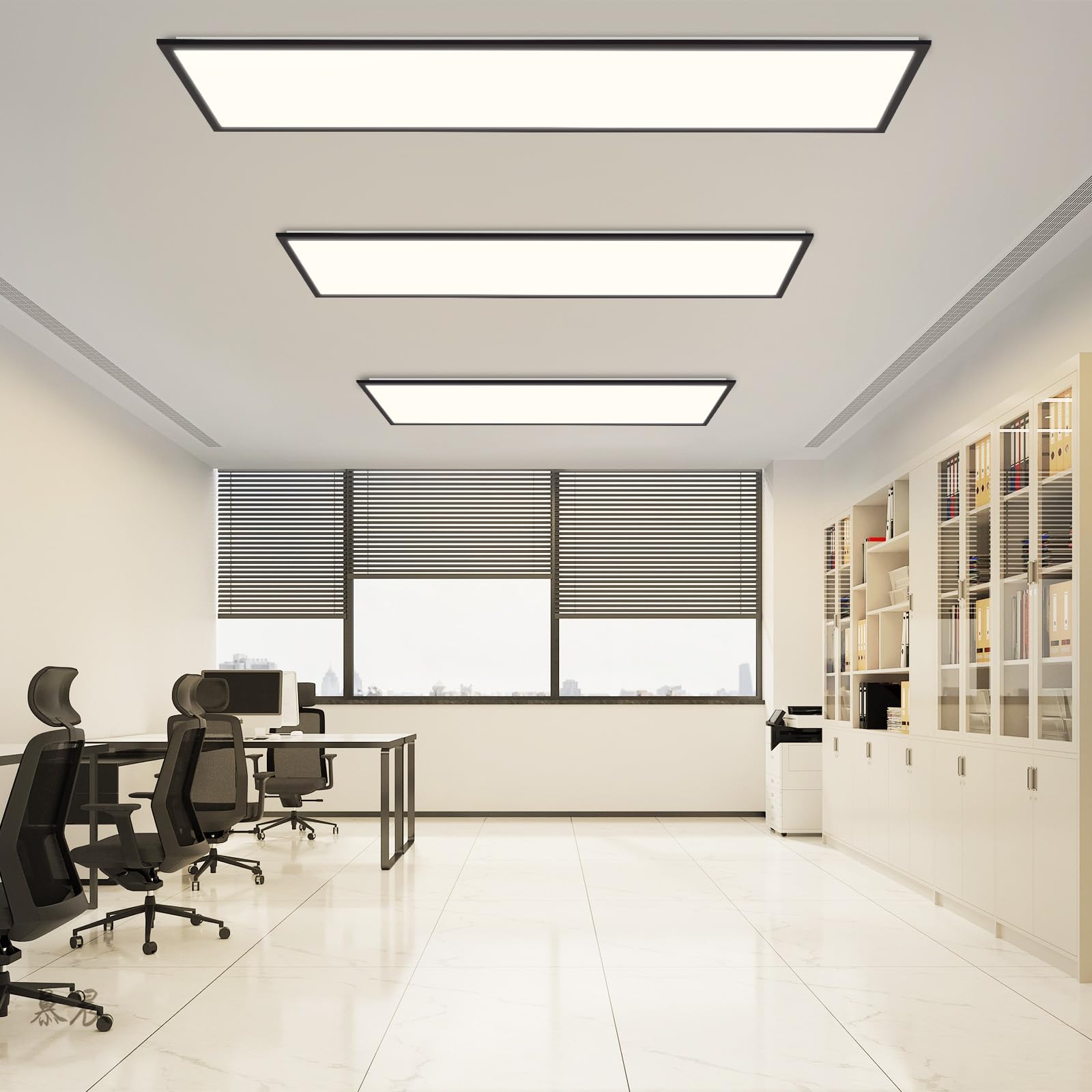 Deckenlampe LED Panel 120x30cm - Deckenleuchte Dimmbar 36W | Farbwechsel Flach Bürolampe Stufenloses Dimmen 10 100 Deckenpanel Küchenlampe mit Fernbedienung RGB Vier Modi Wohnzimmer Büro