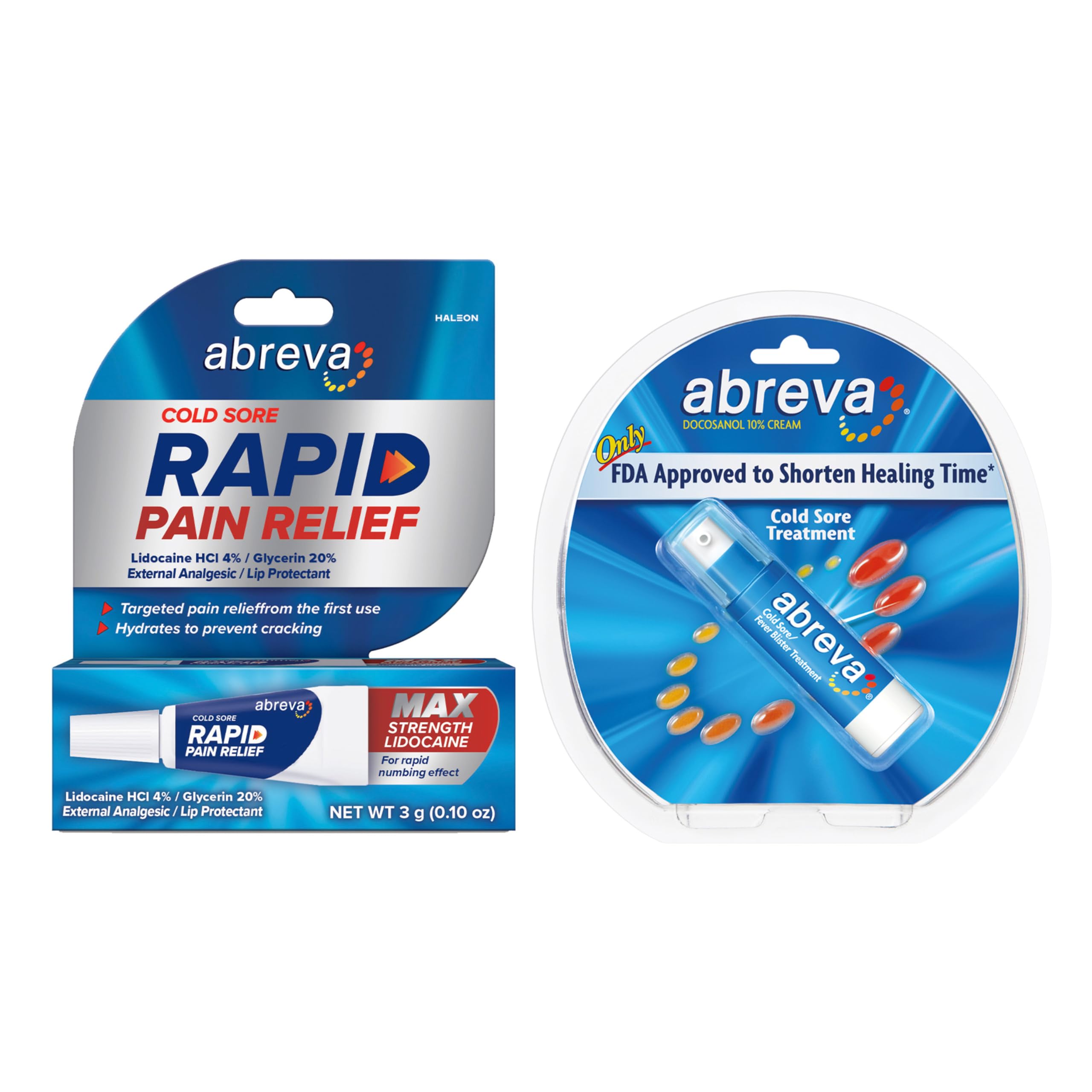 Abreva Cold Sore Treatment bundle tube and pump