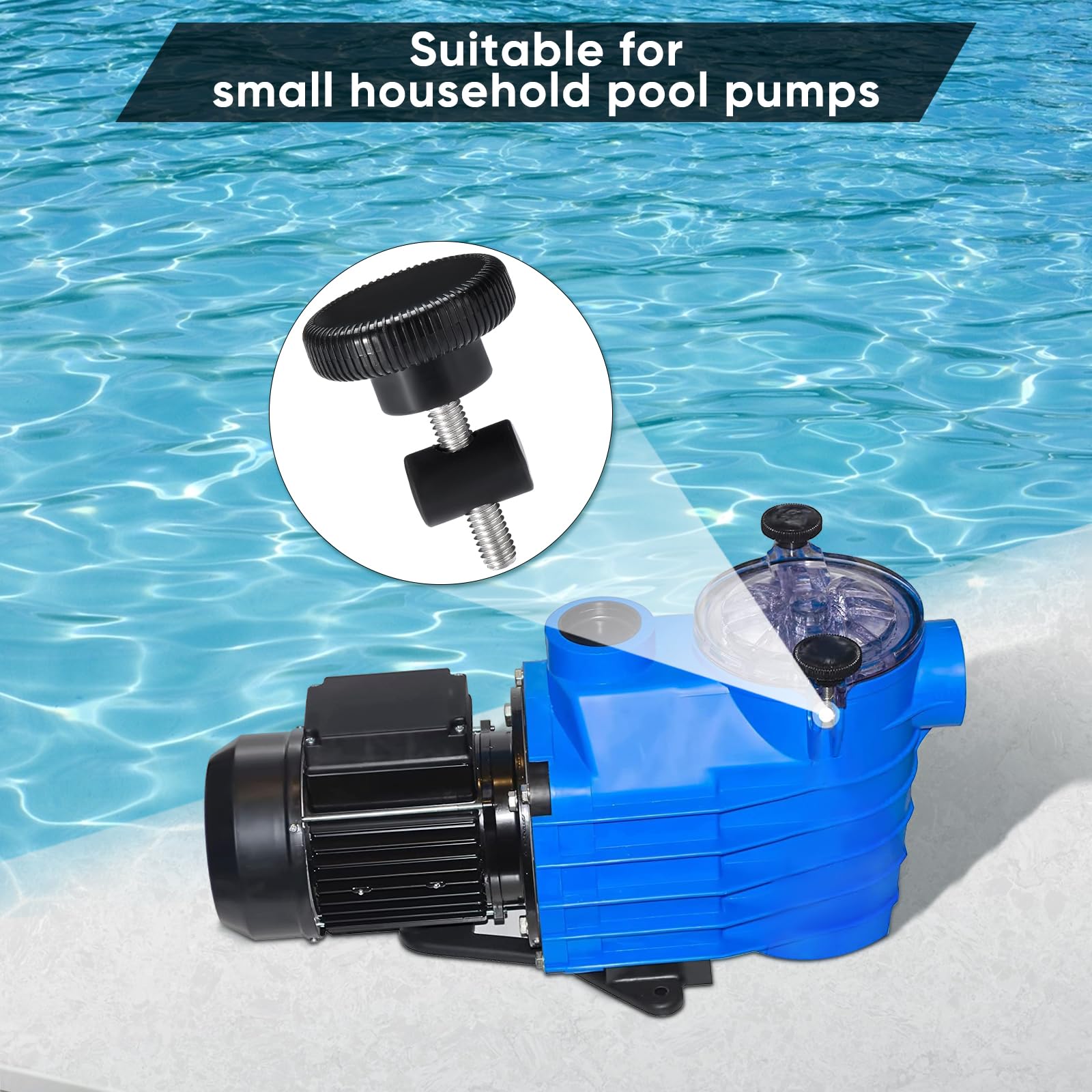 Kit Manopola E Dado In Ottone Per Pompa Piscina Hayward Super Pump - Ricambio Per SPX1600PN, SP1600x5, SP1605x7, SP1607x10