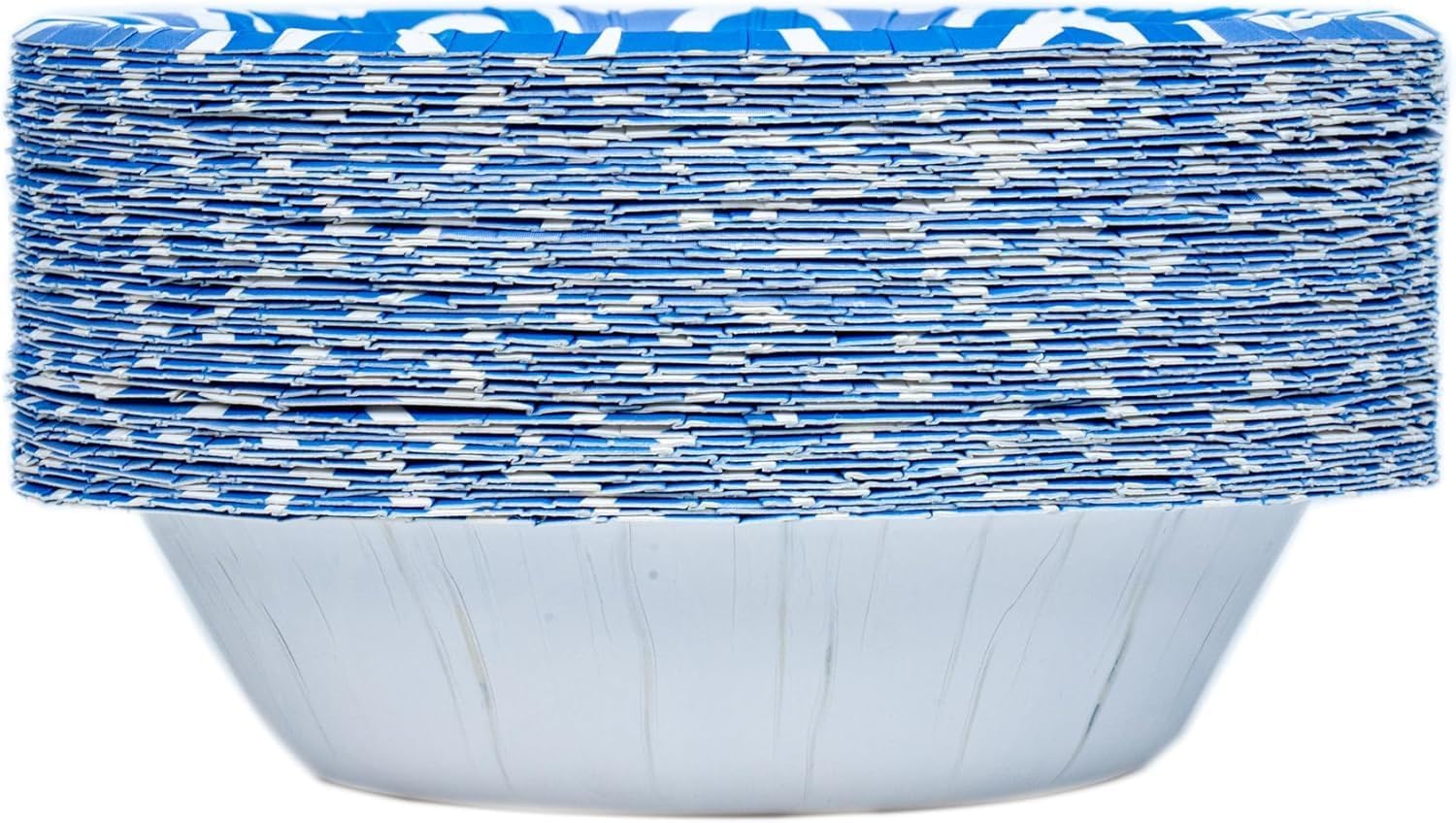 Glad Round Disposable Paper Bowls, Blue Waves Design - Heavy Duty, Soak-Proof, Cut-Resistant, Microwavable Paper Bowls for All Foods, Daily Use, and Special Occasions, 16 oz, 50 Count - 6 Pack