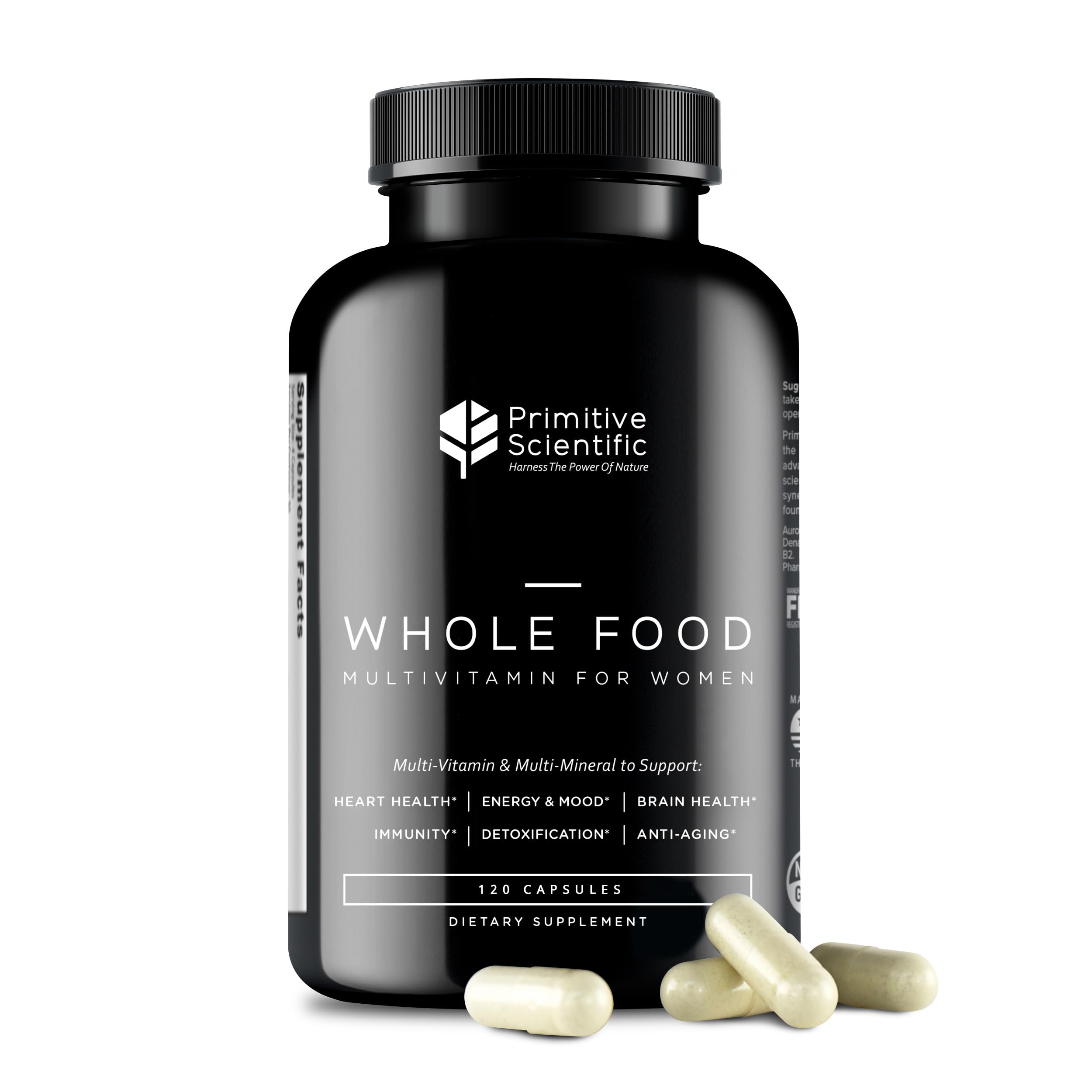 Whole Food Natural One-a-Day Multivitamin and Mineral Capsules for Women – All-Day Energy, Inner Zen, and Stronger You (120 Capsules)