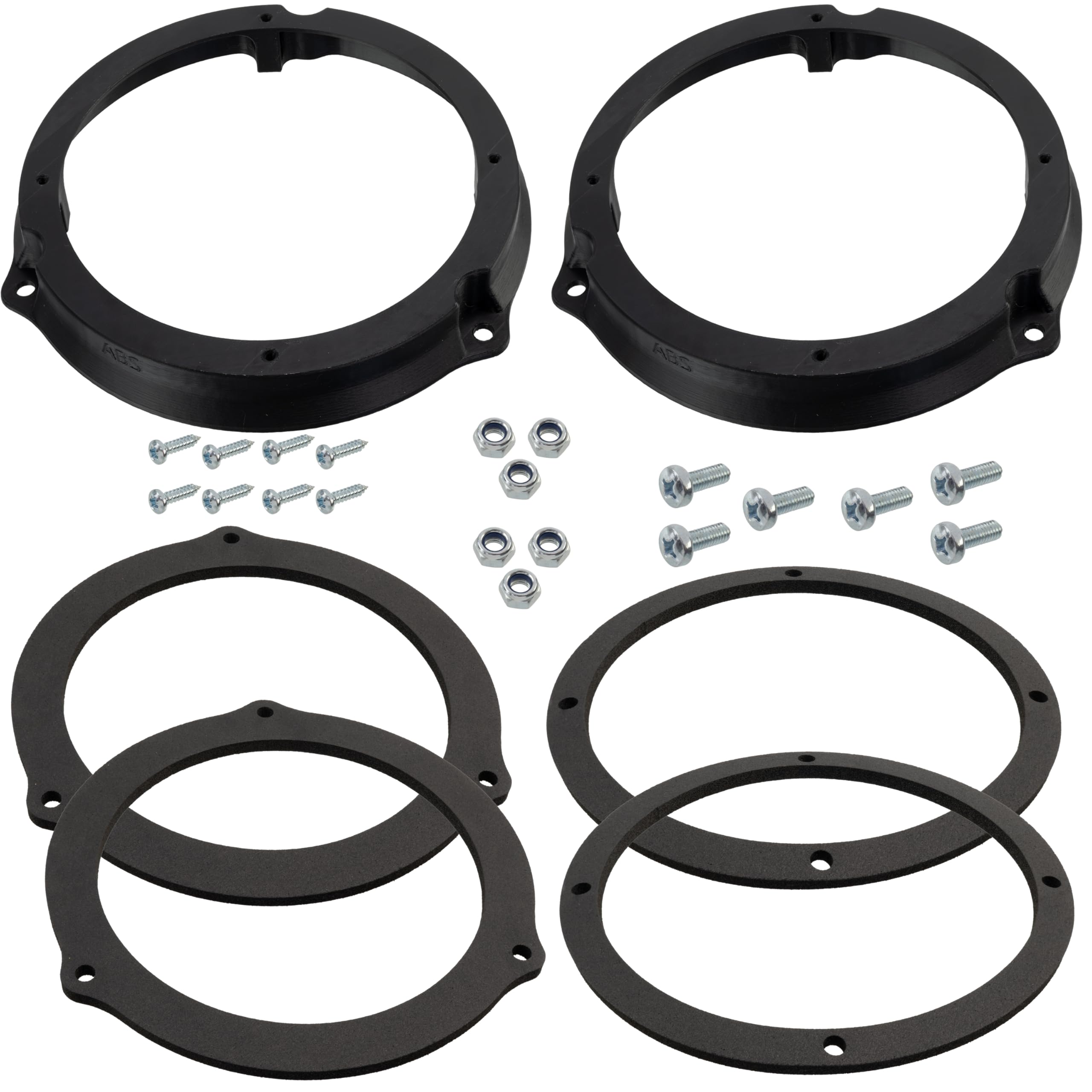 Aerzetix | Kit 2 adattatori per altoparlanti Ø165 mm | portiere anteriori/posteriori | compatibile con Ford B-Max, C-Max, Focus Mk3, Kuga, Mondeo Mk4 Mk5, Ranger, Transit Connect Custom