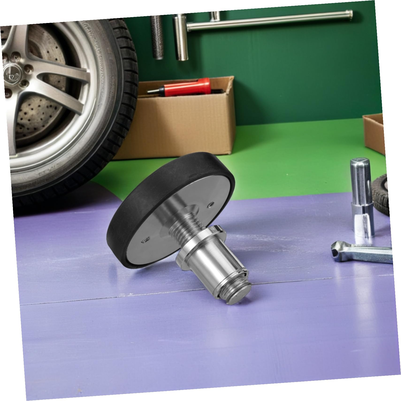 STOBAZA Coussins Rehausseurs en Caoutchouc pour Pieds de Levage de Voiture, Structure Stable en Métal, Résistance à l'usure, pour Entretien Automobile Professionnel