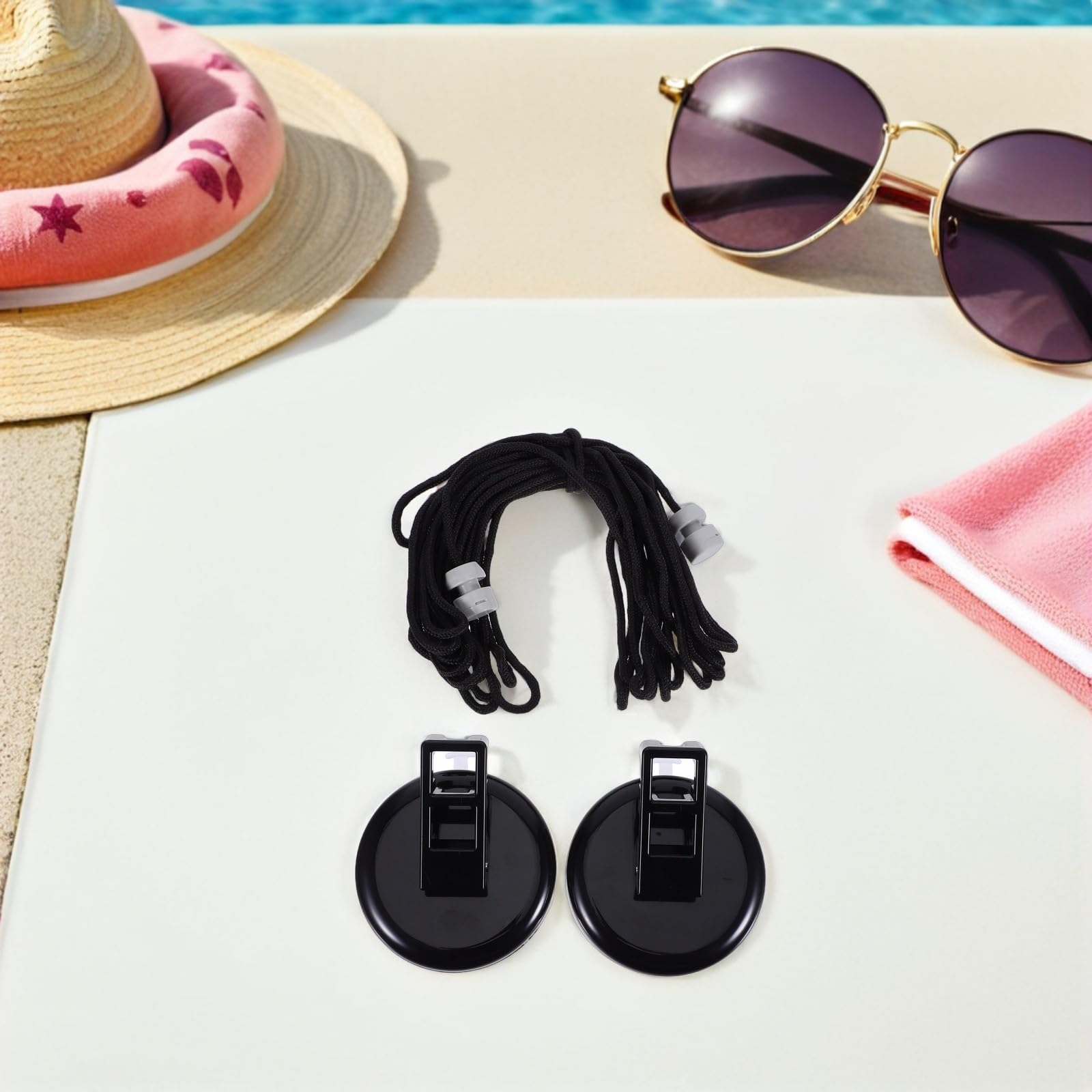 TOYANDONA Einziehbare Wäscheleine für Balkon und Hotels Robuste Tragbare Camping Wäscheleine mit Saugnäpfen Heavy Duty Design 5 Meter Länge Schwarz Praktisches Reisezubehör