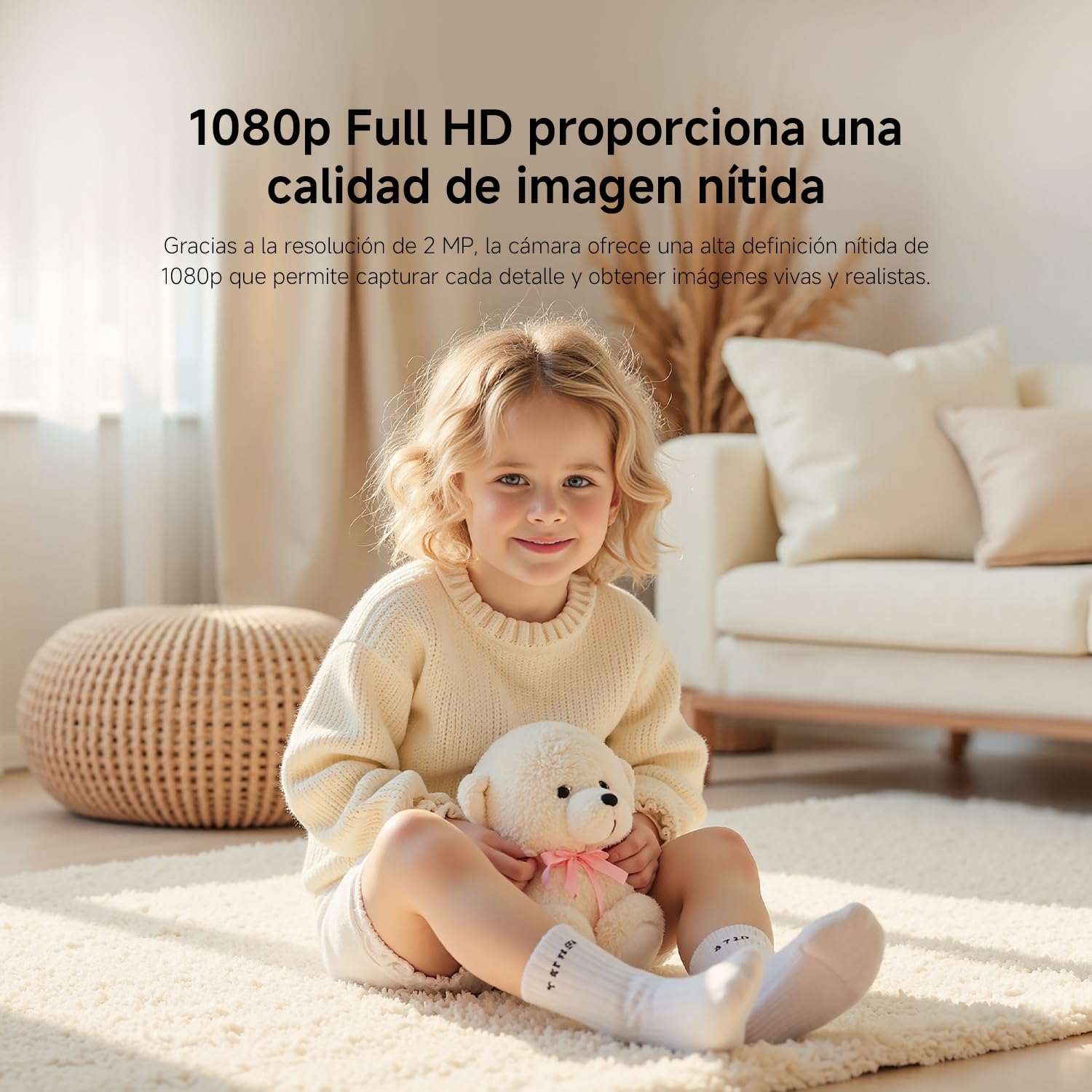 XIAOMI C201 Camara Vigilancia WiFi Interior, 1080P HD 360° Camara Vigilancia, Detección de Personas y Mascotas, Seguimiento Dinámico, Audio Bidireccional, Control Remoto, Compatible con Alexa y Google