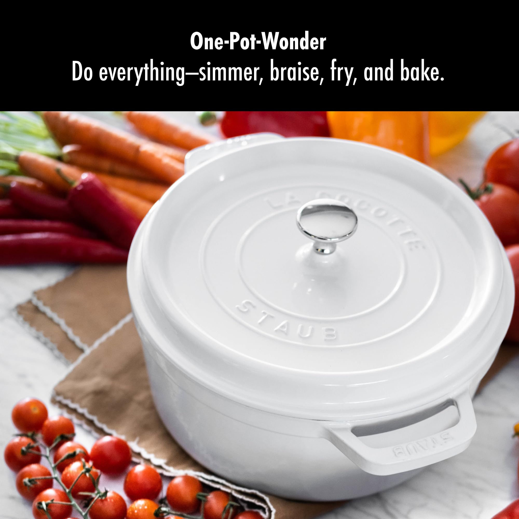 Amazon.com: STAUB Cast Iron Dutch Oven 4-qt Round Cocotte, Made in
