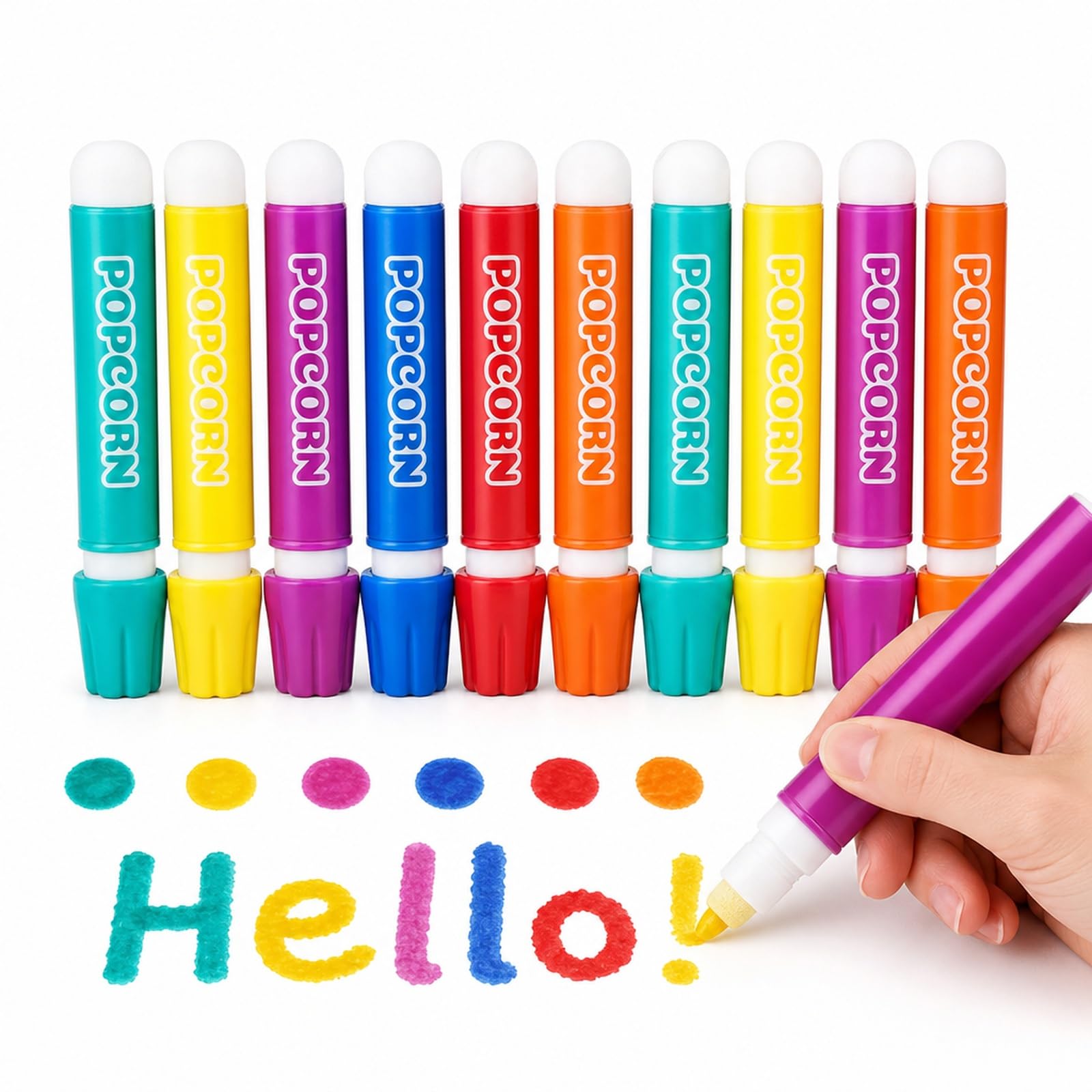 LIMZABE 12 PCS Popcorn Pens, DIY Bubble Drawing Pens for Birthday Party