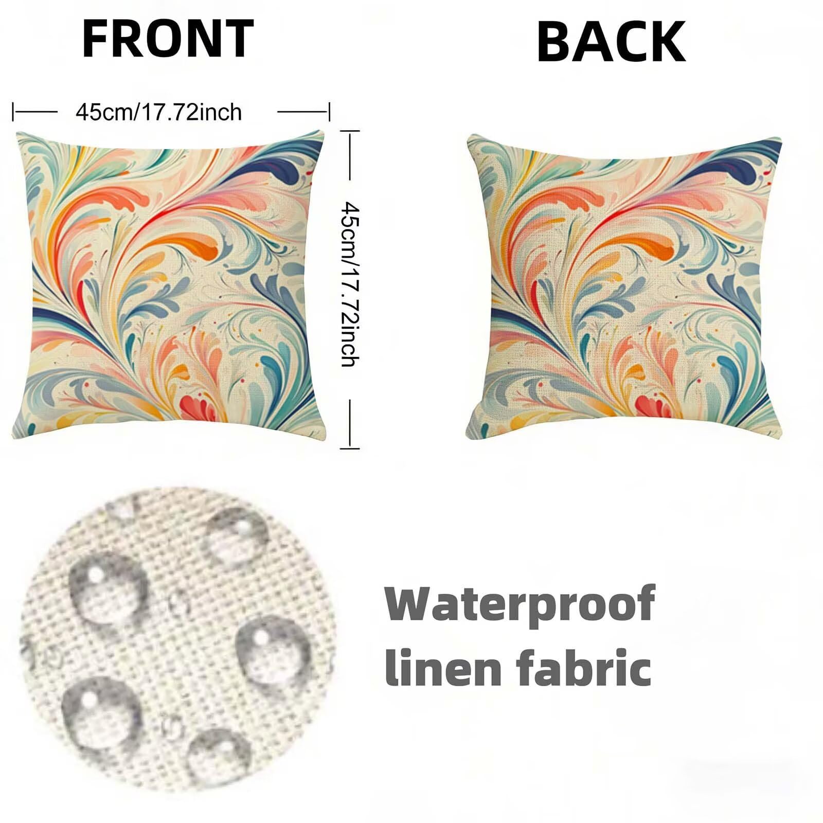 Fundas Cojines 80x80cm Crema Juego de 2, Impermeable Exterior Funda Cojin Lino, Cómodo Transpirables, Antimanchas y Durable Funda de Cojines Planta Primavera Salón, Dormitorio Decoración Hogar X-266