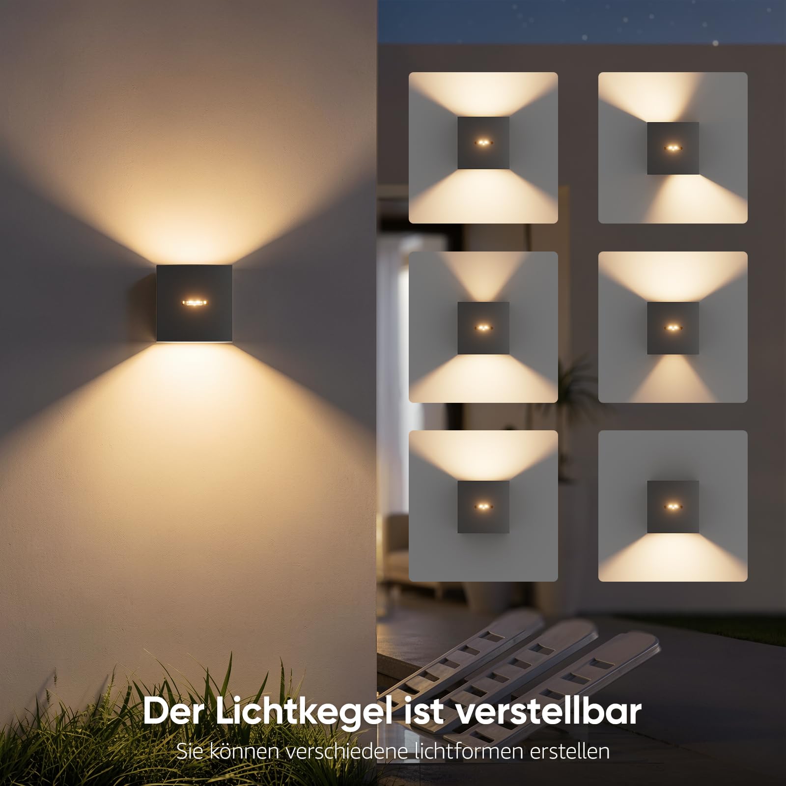 Klighten 2 Stück Aussenlampe mit Austauschbarer G9 Lampe 3000K, Schwarz