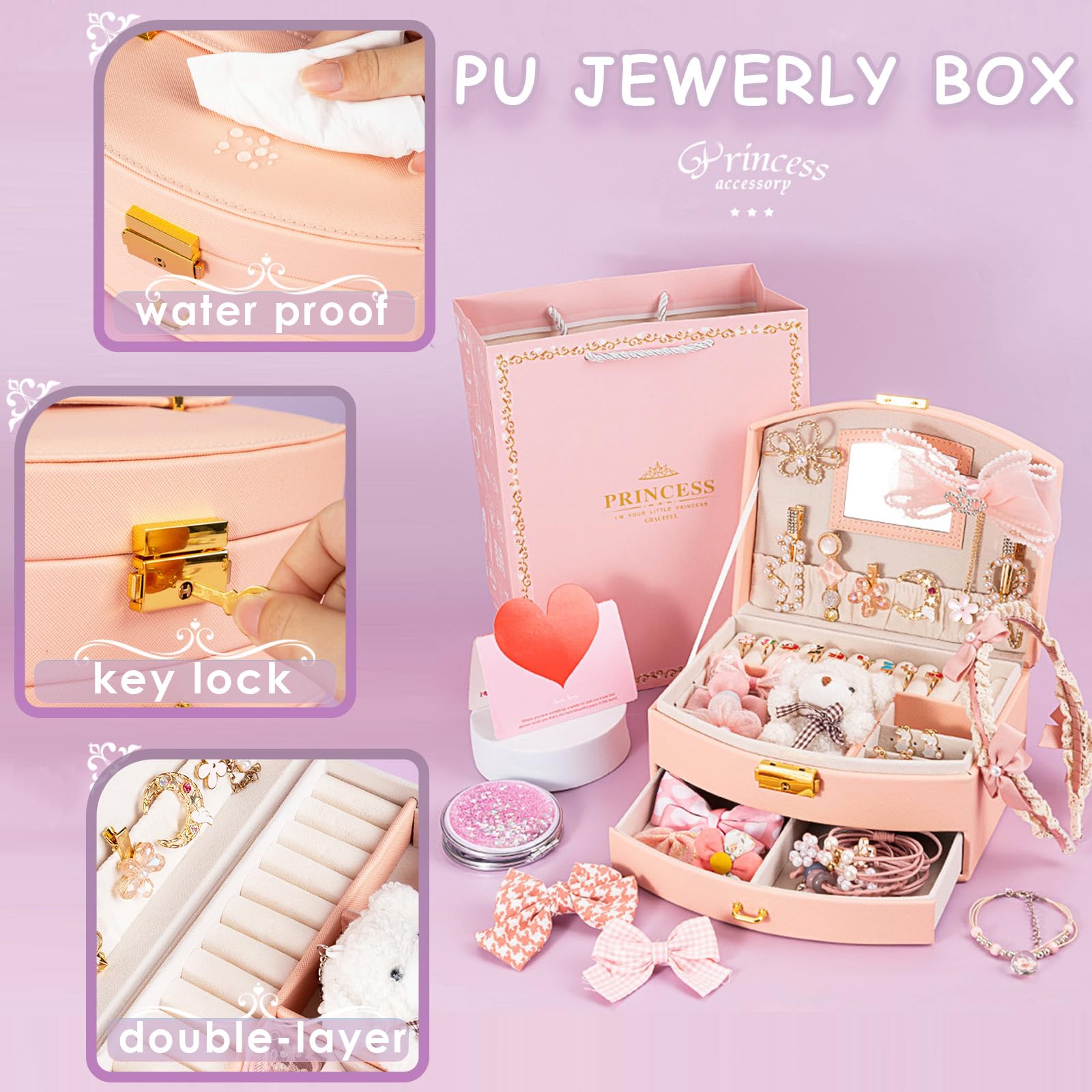 Amazon.com : PLIOPYIK Girls Hair Accessories Set With Double Layer