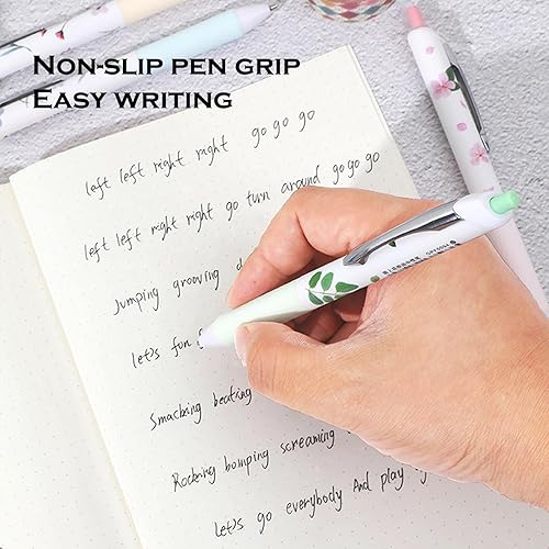 Miniatura 7 de DUNBONG Flower Style - Bolígrafo neutro a base de agua, punta fina de 0.020 in, bolígrafo de tinta de gel, tinta negra, clip de metal,