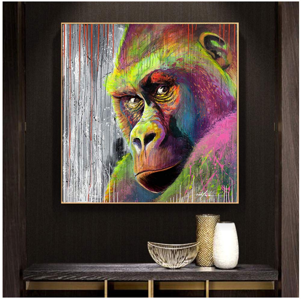 Animaux Gorille Noir Peinture Sur Toile Affiches D'art Mural Et Impressions Photo Pour Salon Décor à La Maison 50x100cm Sans Cadre - Maison