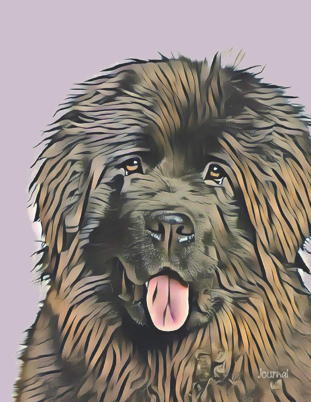 Journal: Beautiful Newfoundland Dog Notebook Wide Ruled
