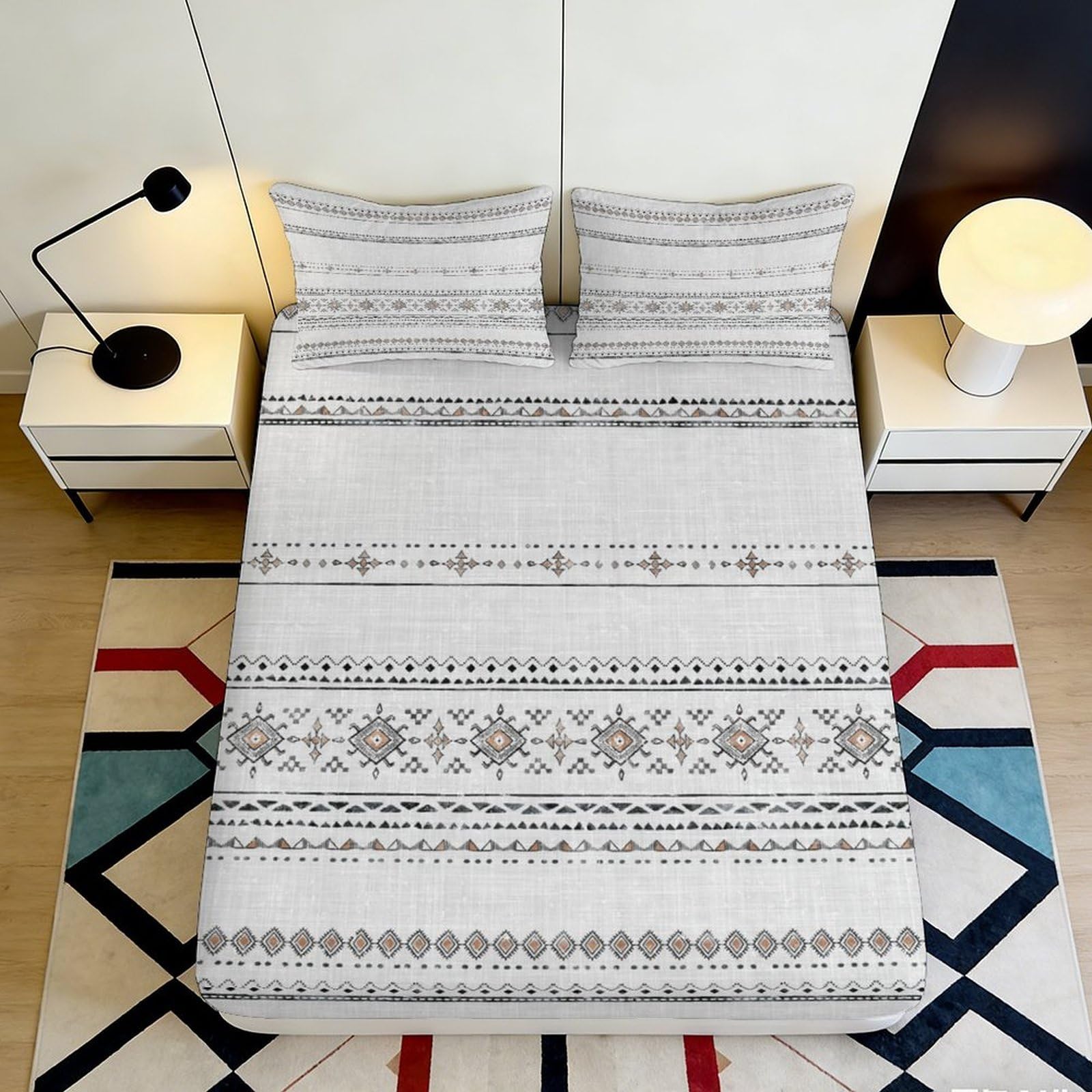 3D Printed Gingerbread Fitted Sheet Microfiber Non-Slip Deep Pocket Christmas Mattress Fitted Cover Bedroom 160x200x25cm
