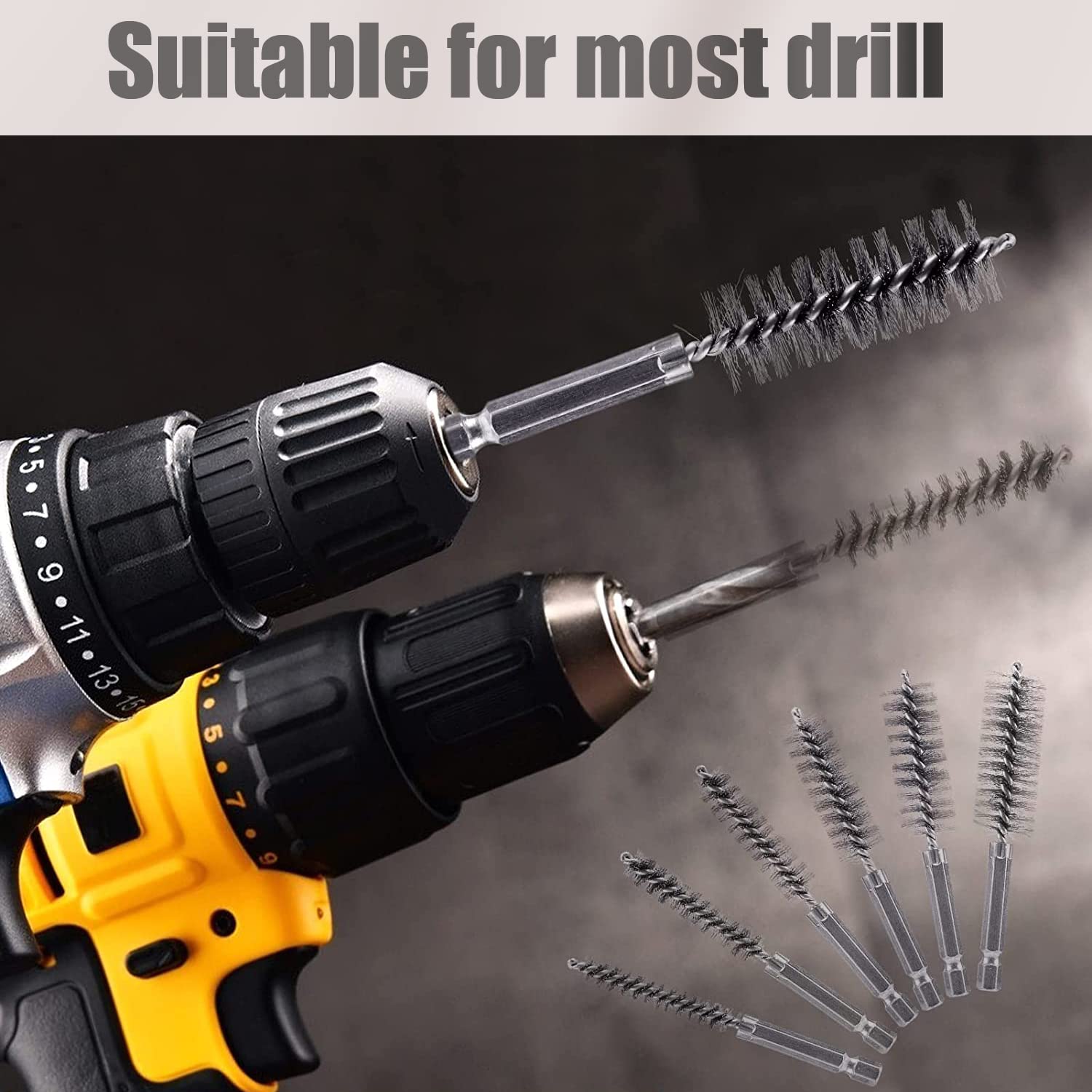 Bore Brushes Set - 10 Stainless Steel Wire Brushes -4 Bore Brushes Set - 10 Stainless Steel Wire Brushes -4