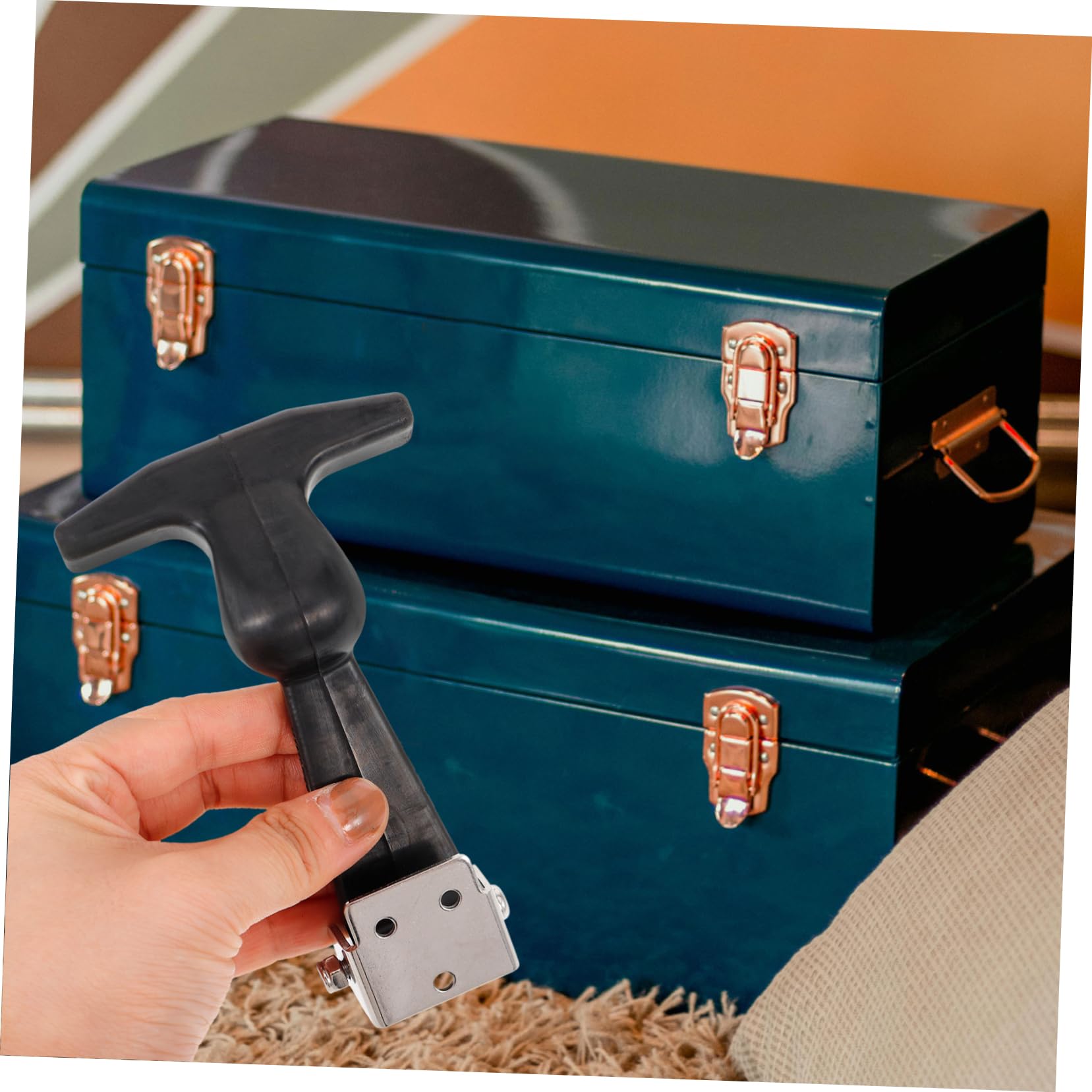 IWOWHERO Hood Latch Draw Latch Boat Latch Latches Hardware Professional Handle Latch Elastic Toolbox Latches Lock Cabinet Latch Hasp for Toolbox Pad Lock Latches Toolbox Hasp Rubber Black