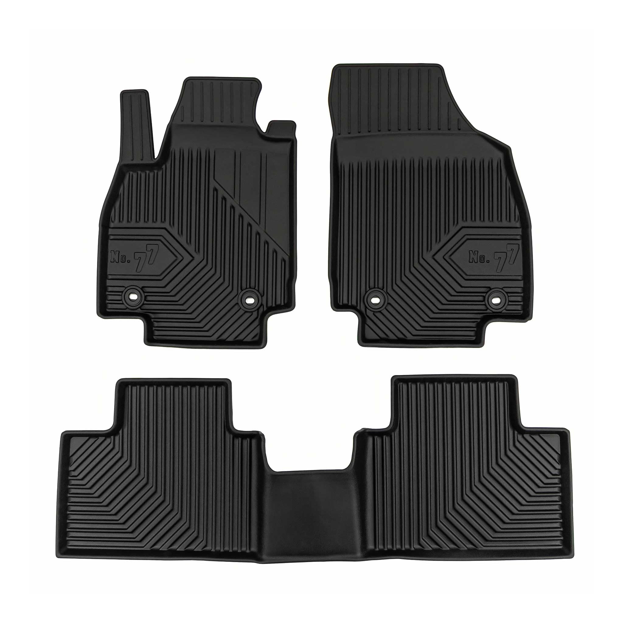 Tappetini Tappetini in Gomma No.77 compatibile con MG ZS II Hybrid 2024-2026 TPE Nero 3 Pz