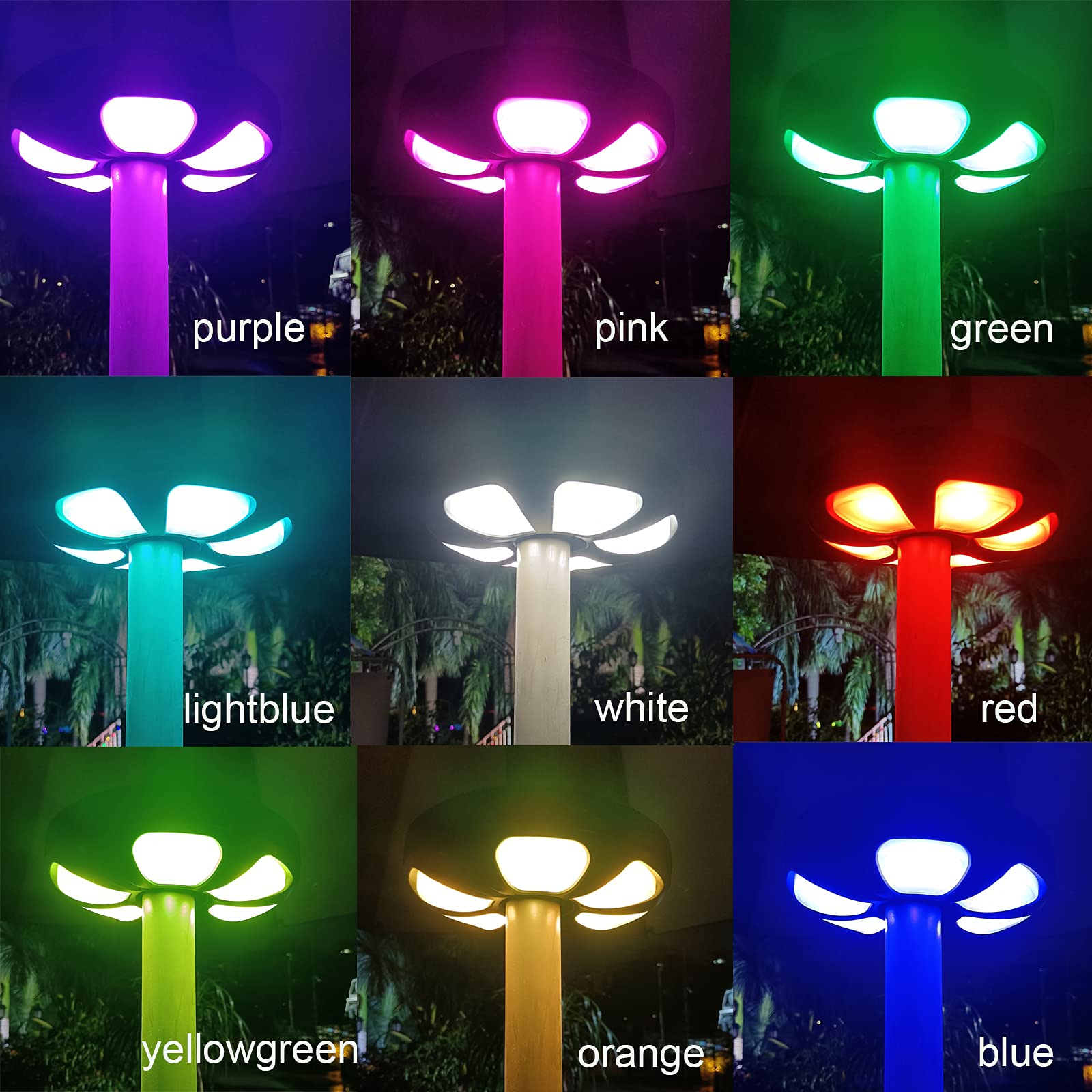 Lampe de parasol colorée avec télécommande pour parasol de terrasse rechargeable/pile AA 300 lumens/intensité variable en continu pour table de patio