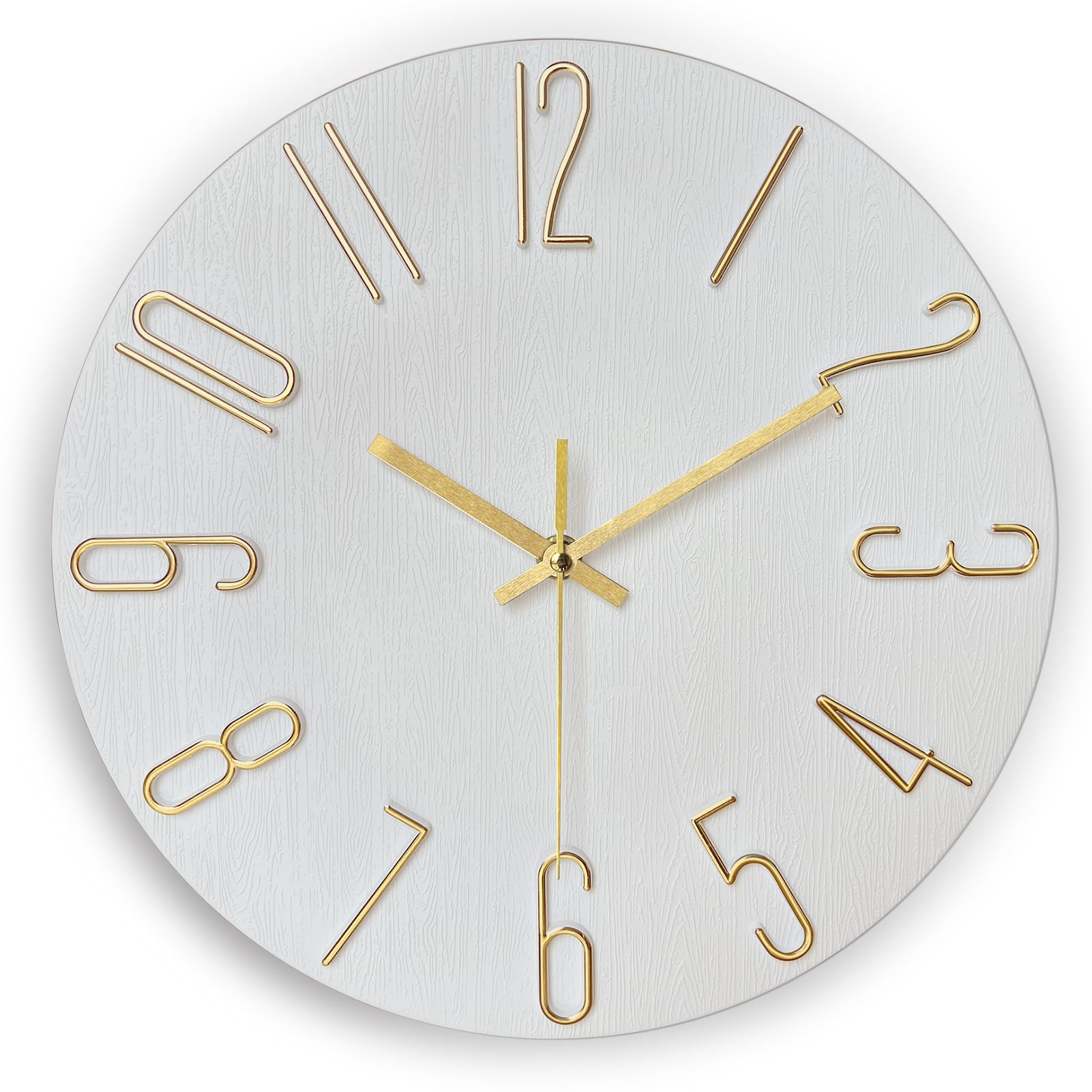 AIRUIFU Wall Clock 12 Inch Silent Non-Ticking Modern Clocks Battery Operated - Analog Small Classic for Office, Home, Bathroom, Kitchen, Bedroom,