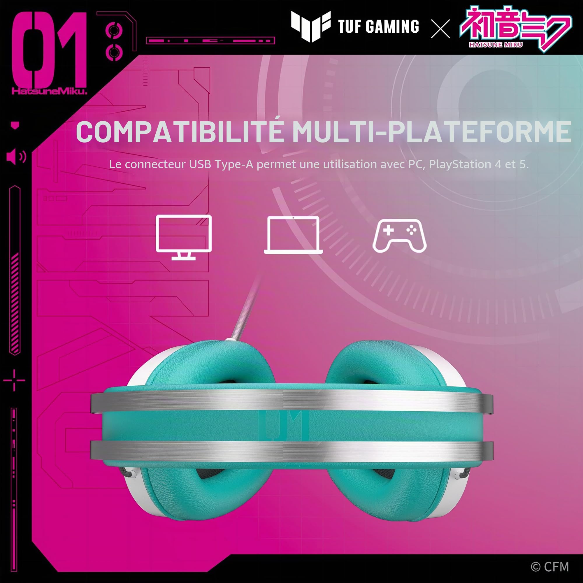 ASUS - Casque Gaming TUF H1 Gen II Hatsune Miku Edition