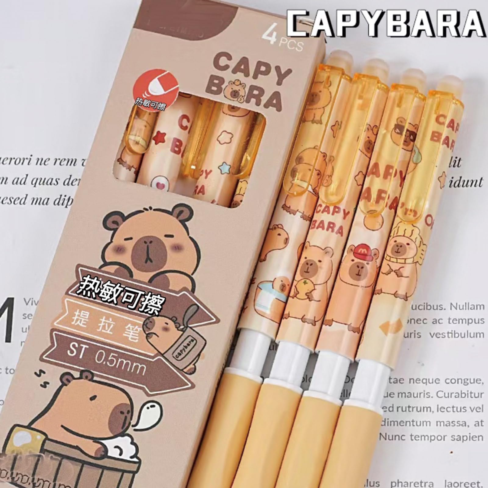 4 Pcs Erasable Gel Pens Cute Retractable Pens 0 5mm Black Ink Smooth Writing Pen Office School Supplies — view 2