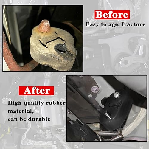 Miniatura 5 de 2 piezas de suspensión de escape de goma con 2 agujeros aislantes ajustables, buje de goma aislante de goma de alta densidad y anticorrosión,