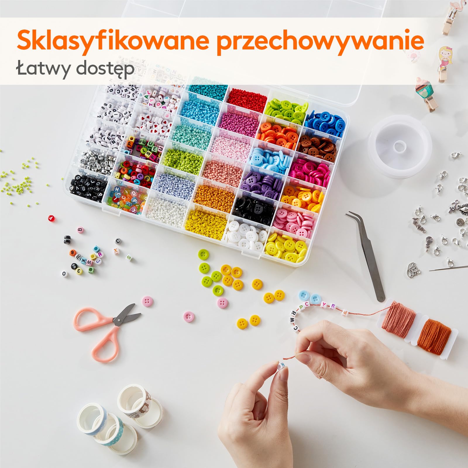 Lifewit 3-pak 36 Kratek Jasny Piętrowy Plastikowy Pojemnik Przechowywania Z Regulowanymi Przegródkami Dla Koralików, Diy Sztuki, Rzemiosła, Biżuterii, Sprzętu Rybackiego Z 5 Arkuszy Naklejki Etykiety