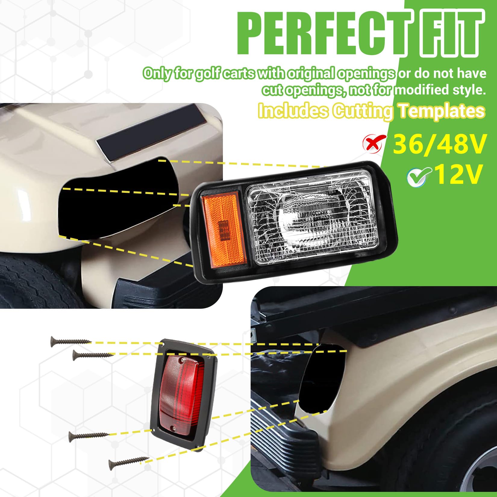 Dr.Acces Club Car DS Headlight & Taillight Kit For 1993 & Up Models – Complete Wiring & Easy Install - View #8