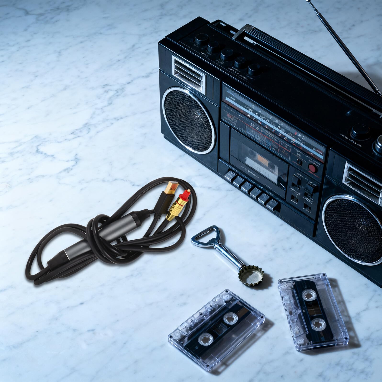 Kisangel Cavo Audio Ottico Digitale USB Nero in Plastica Segnale Stabile, Portatile e Facile da Usare per Collegamenti Audio Alta Fedeltà