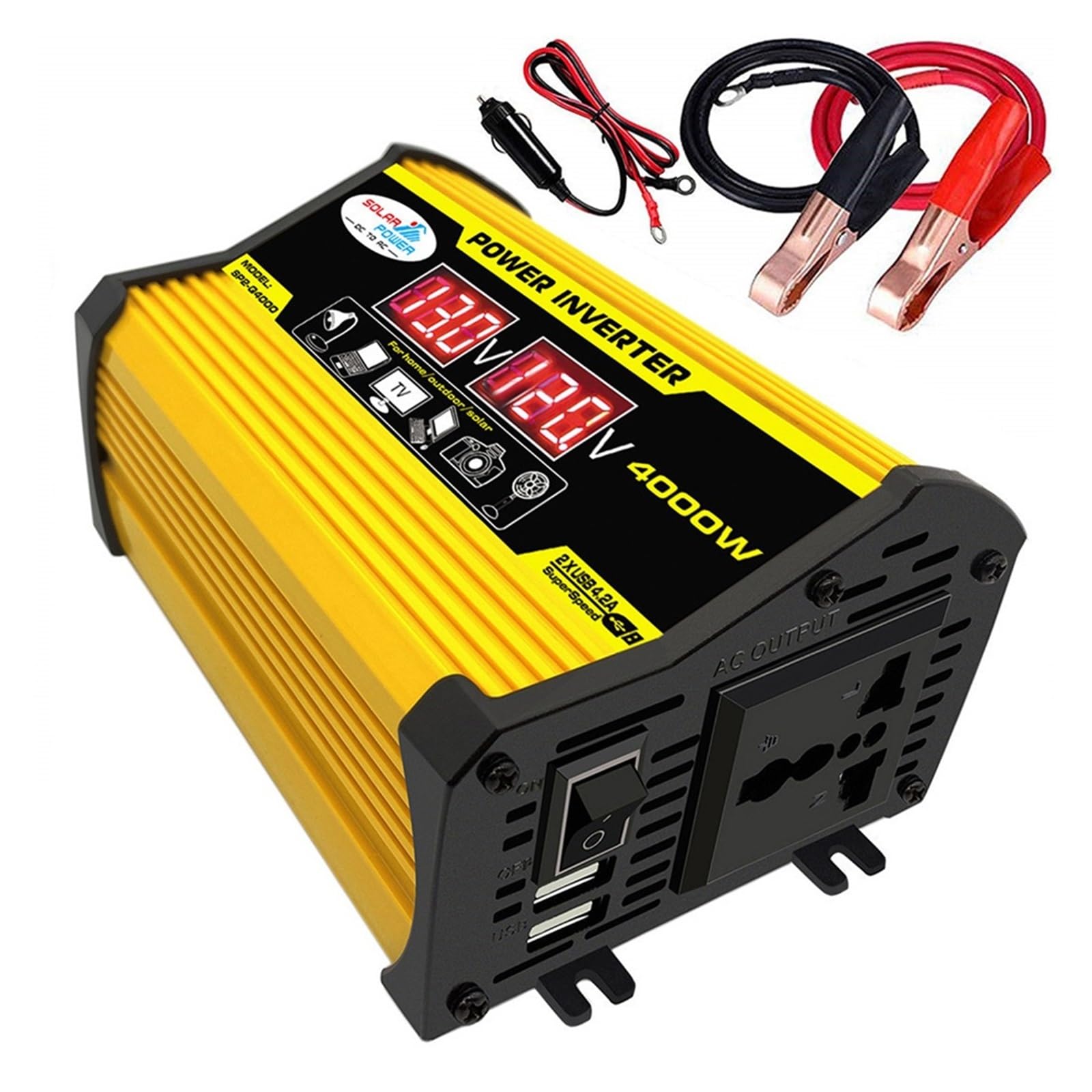 Onduleur de voiture 4000W pour le camping et les voyages en famille