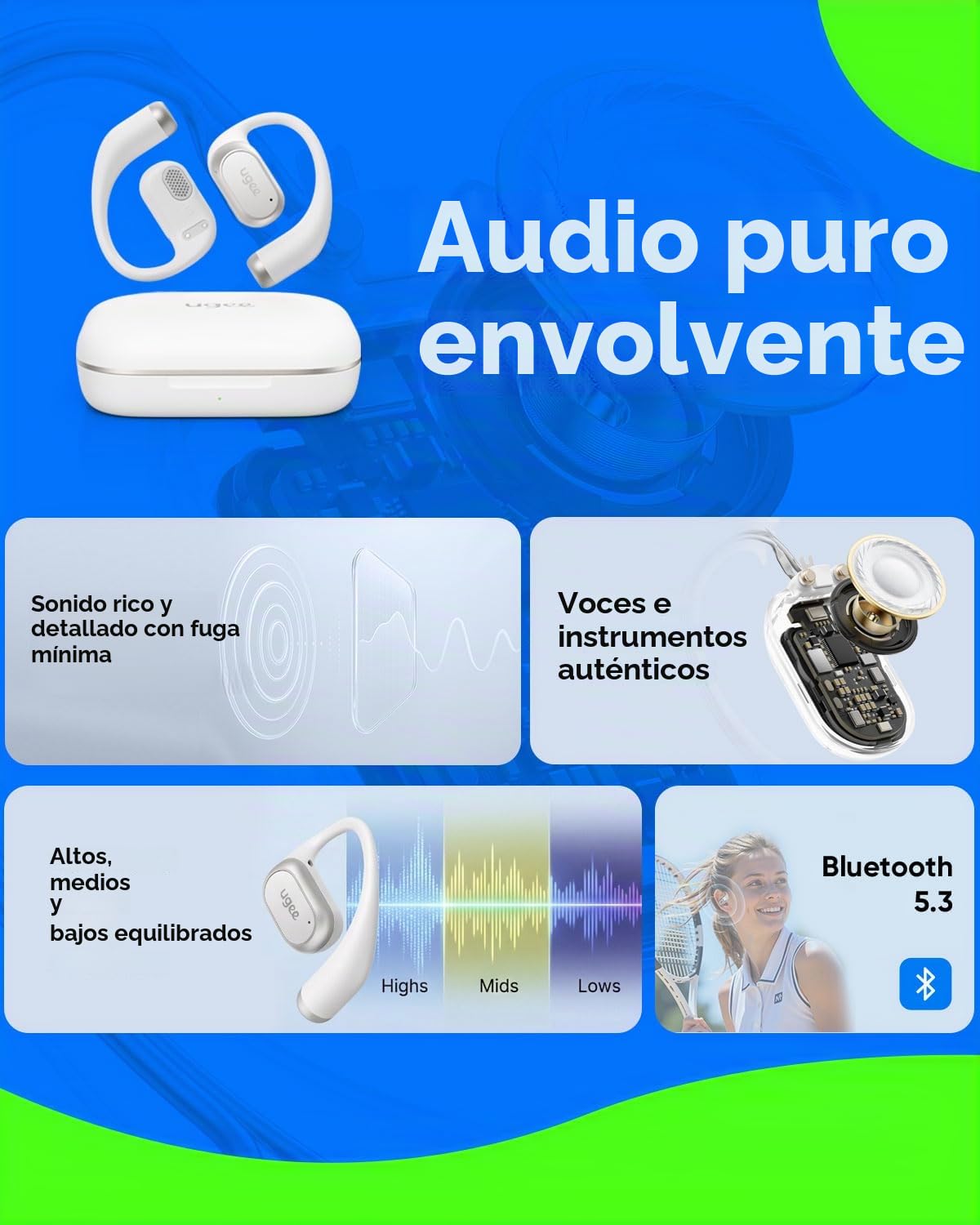 Auriculares inalámbricos de alta calidad con calidad de sonido superior y diseño cómodo