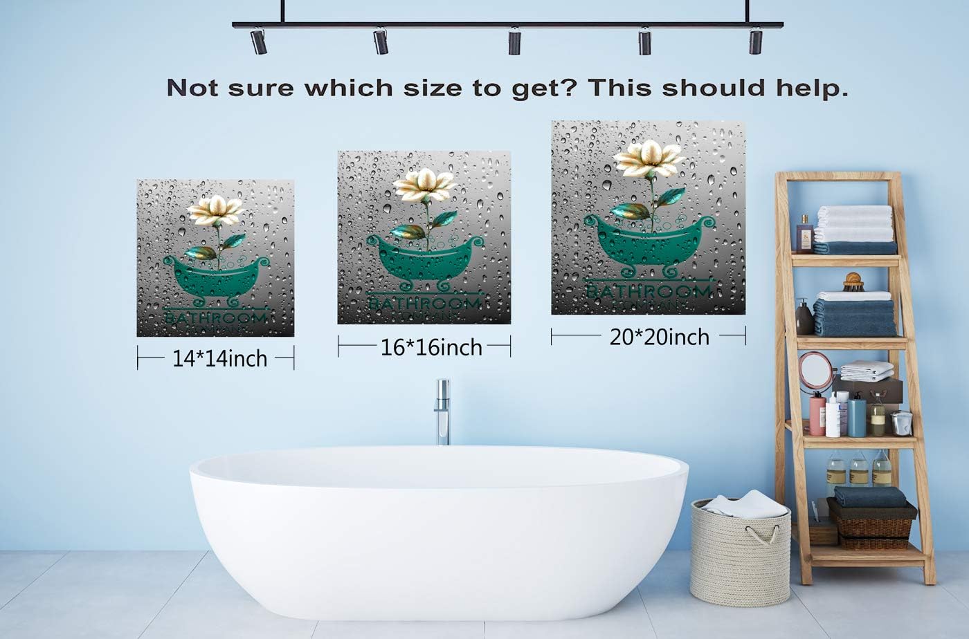 Buy Canvas Wall Art Bathroom Decor Prints Teal Gray Bath Tray Flower Bathroom Modern Decorative Canvas Artwork For Wall Decor And Home Decor Framed Ready To Hang 16x16 Online In Hungary B08pf28gxh