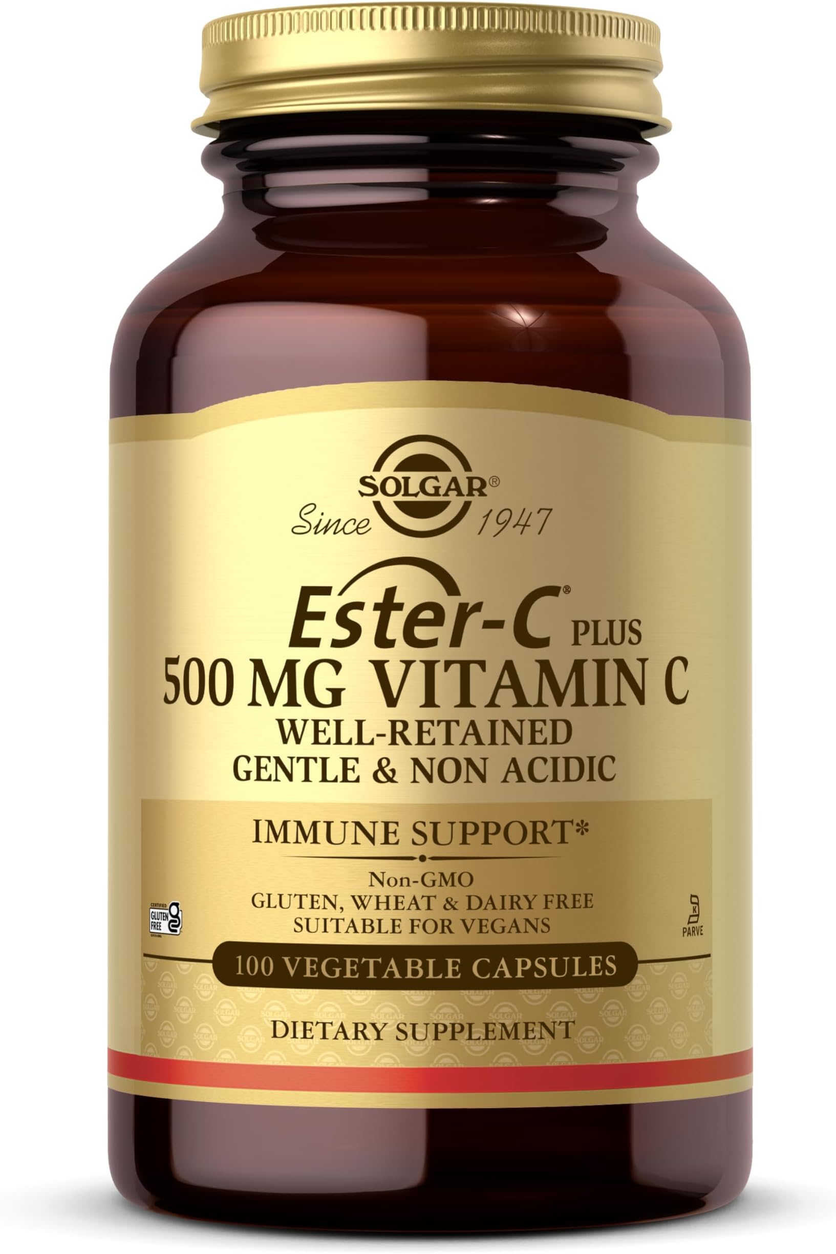 Ester-C Plus 500 Mg, Vitamin C Vegetable Capsules (Ester-C Ascorbate Complex), 100 Vegetable Capsules