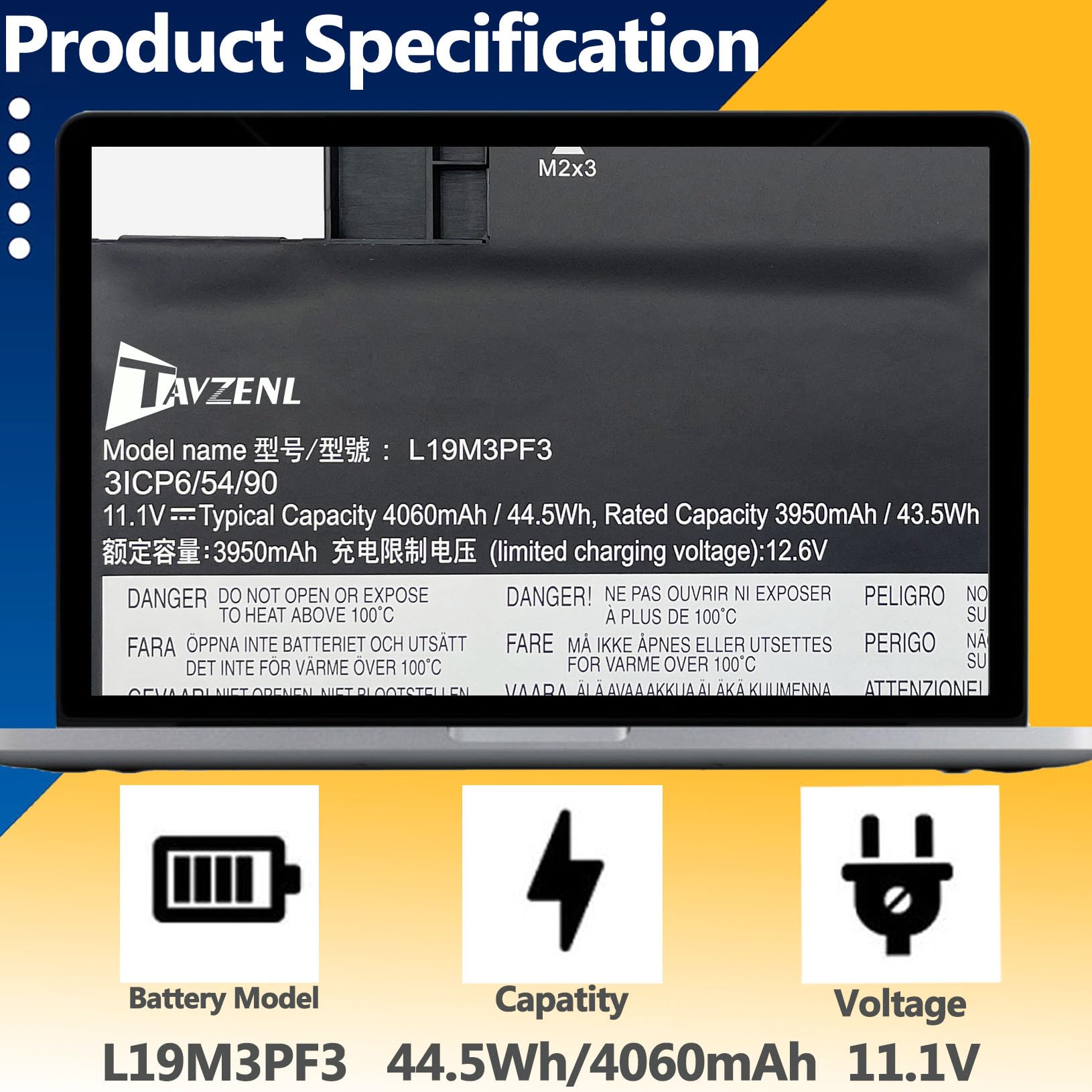 Amazon.com: TAVZENL L19M3PF3 Battery Replacement for Lenovo