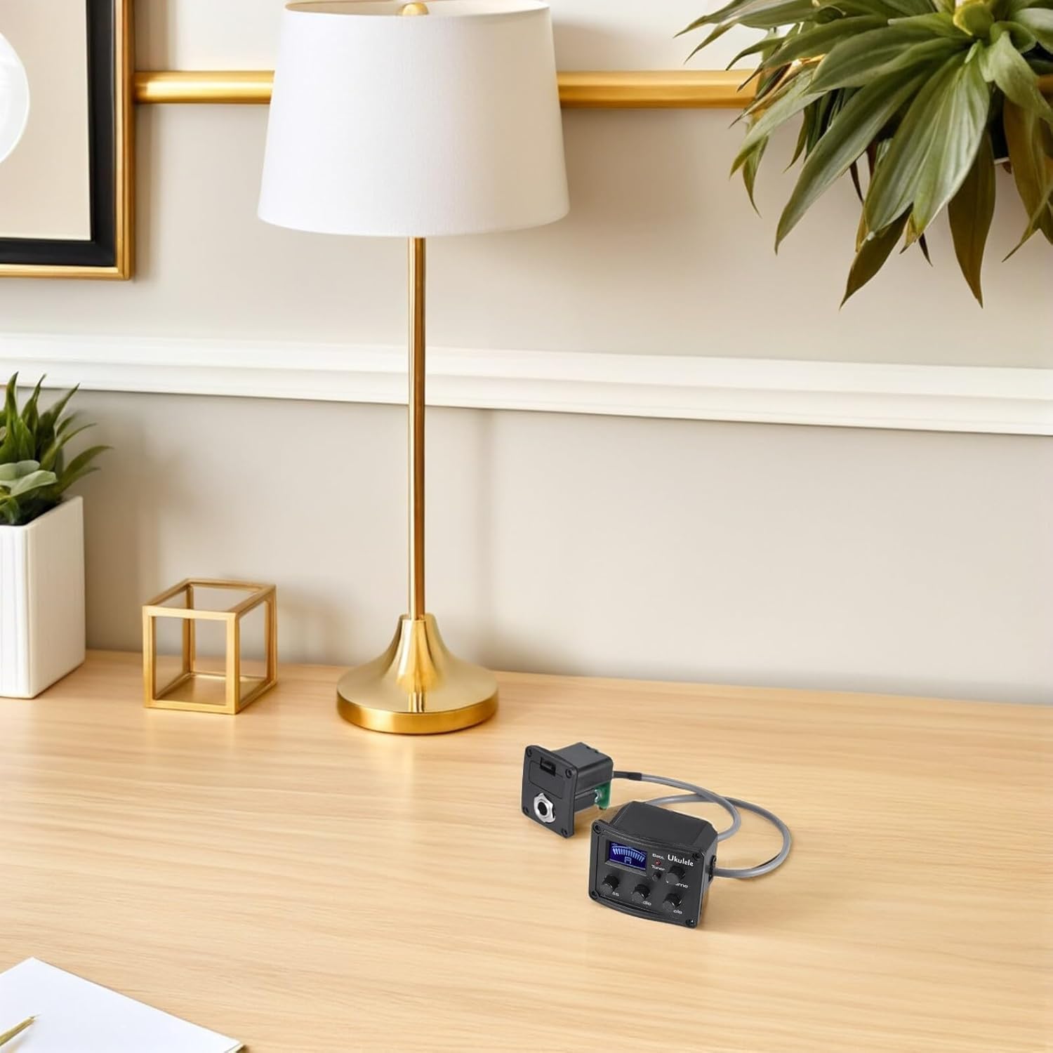 Ukulele Pickup Eq with Lcd Display Tuner Band Equalizer and Volume Control for Ukulele Preamp Amplifier System