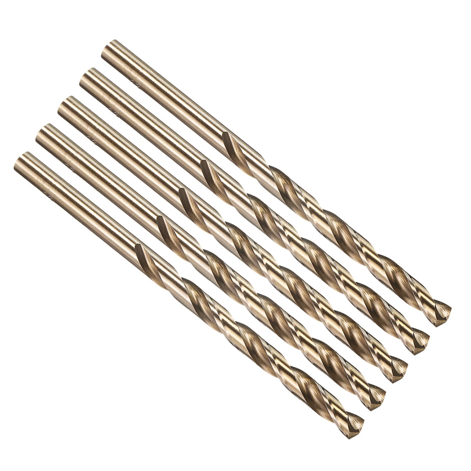 PATIKIL 5.1mm Drill Bit #8, Micro Number Small Bits 4341 High-Speed Steel 135° Gold for Soft Thin Metal Steel Wood Acrylic - 5 Pack