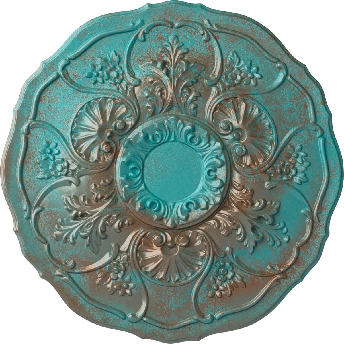 Ekena Millwork CM22CNCGS 22 OD x 1 1/2 P Cornelia Ceiling Medallion fits Canopies up to 4", Copper Green Patina