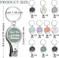 Vista 2 de Roshtia 30 piezas de llavero abridor de botellas inspirador cortauñas con citas motivacionales para agradecimiento, regalo de agradecimiento