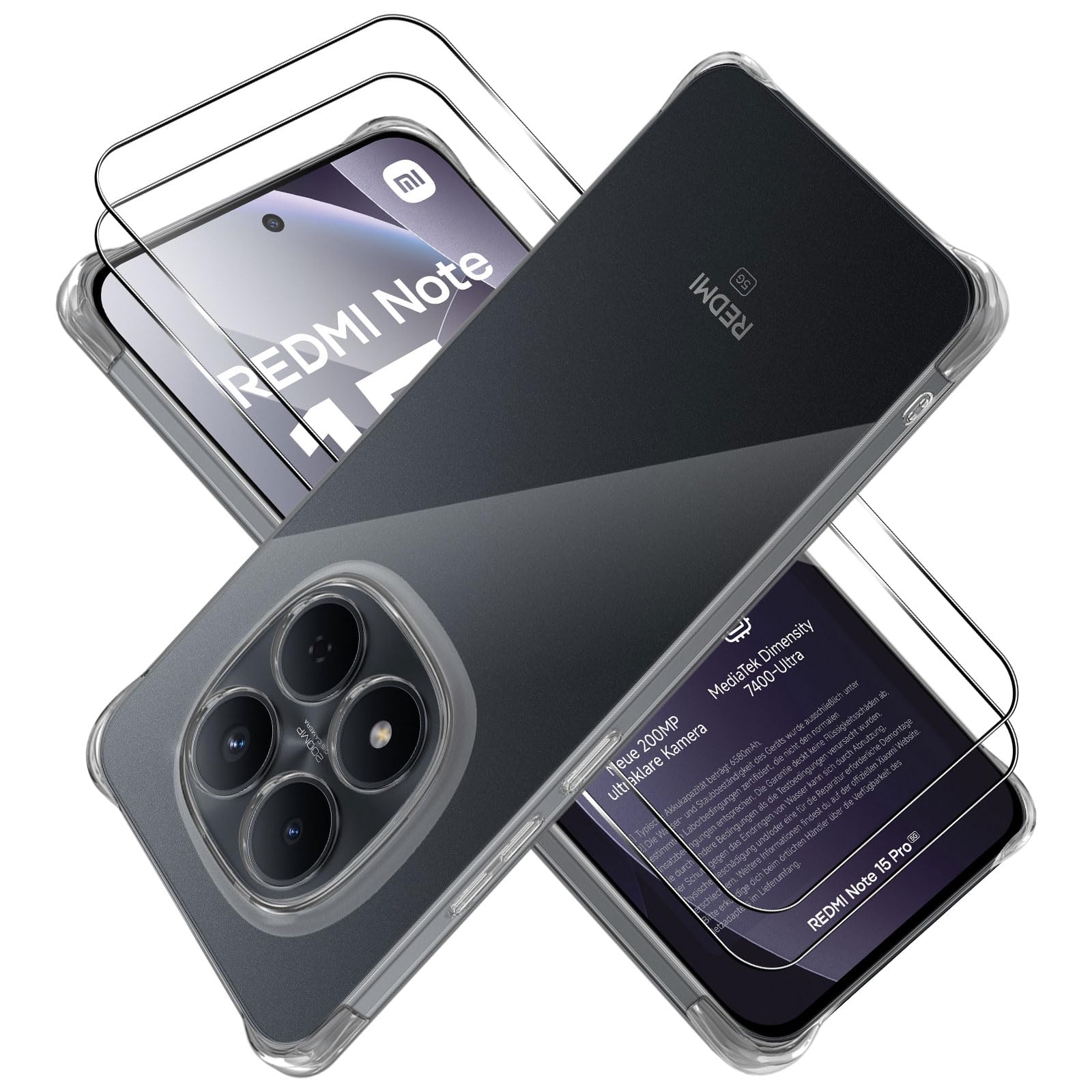 Xiaomi 15 Pro 中国版 12/512GB ケースとフィルム付き Amazon | 【1+2セット】 For REDMI Note Pro 15 5G/Redmi NOTE 15 Pro