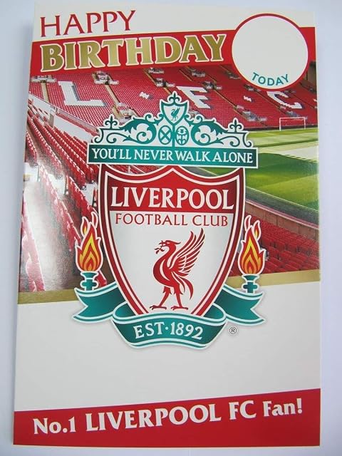 Danilo Promotions PERSONALISED NAME & AGE STICKERS LIVERPOOL THE REDS BIRTHDAY GREETING CARD, Multi, 9 x 6, LP072