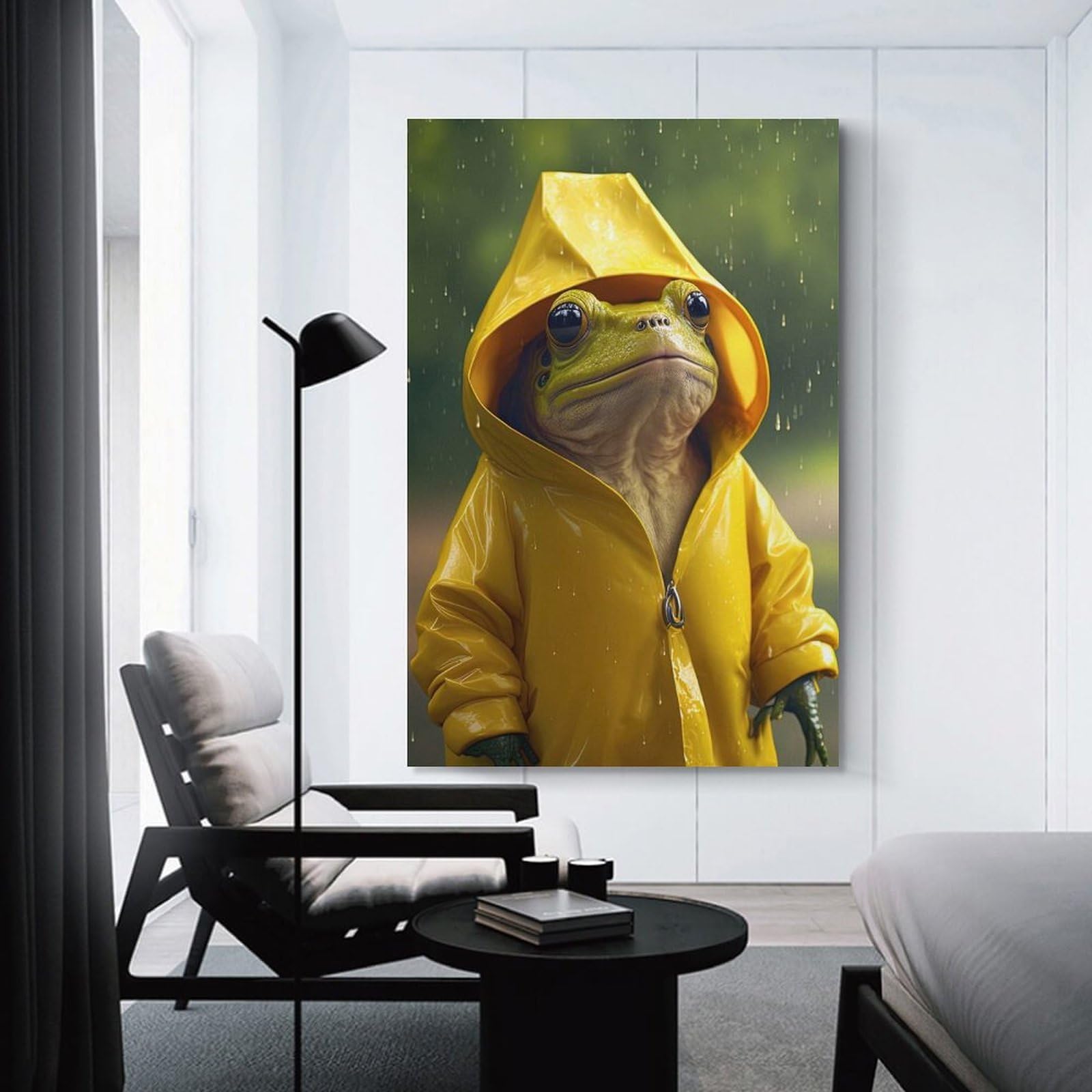 Junmoney Sad Frog Wall Art Print 20x30inch(50x75cm), for Gallery Wall Layouts in Home Or Office, An Easy Match for Collected Prints