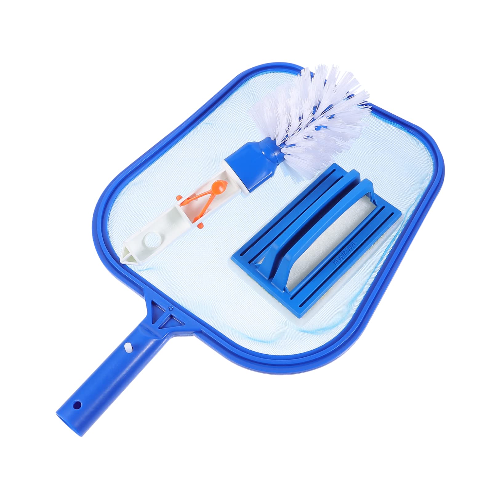 HAKIDZEL Ergonomic Pool Cleaning Tools 1 Set Net Scoop Sponge Brush Handheld Brush for Pond Aquarium