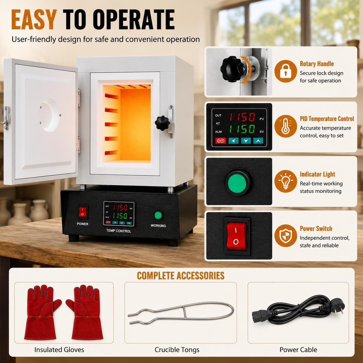 Forno Elettrico da Tavolo, Kit Accessori Completo